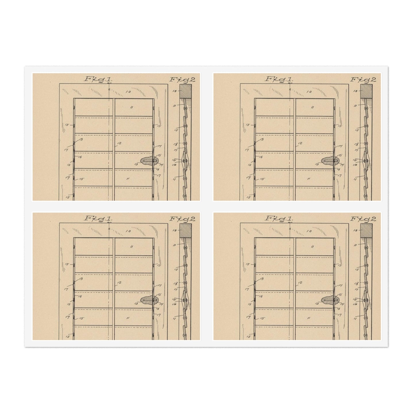 Patent Drawing of Engine - for a Window Blind Public domain image Laminated UV Protective Vinyl Stickers