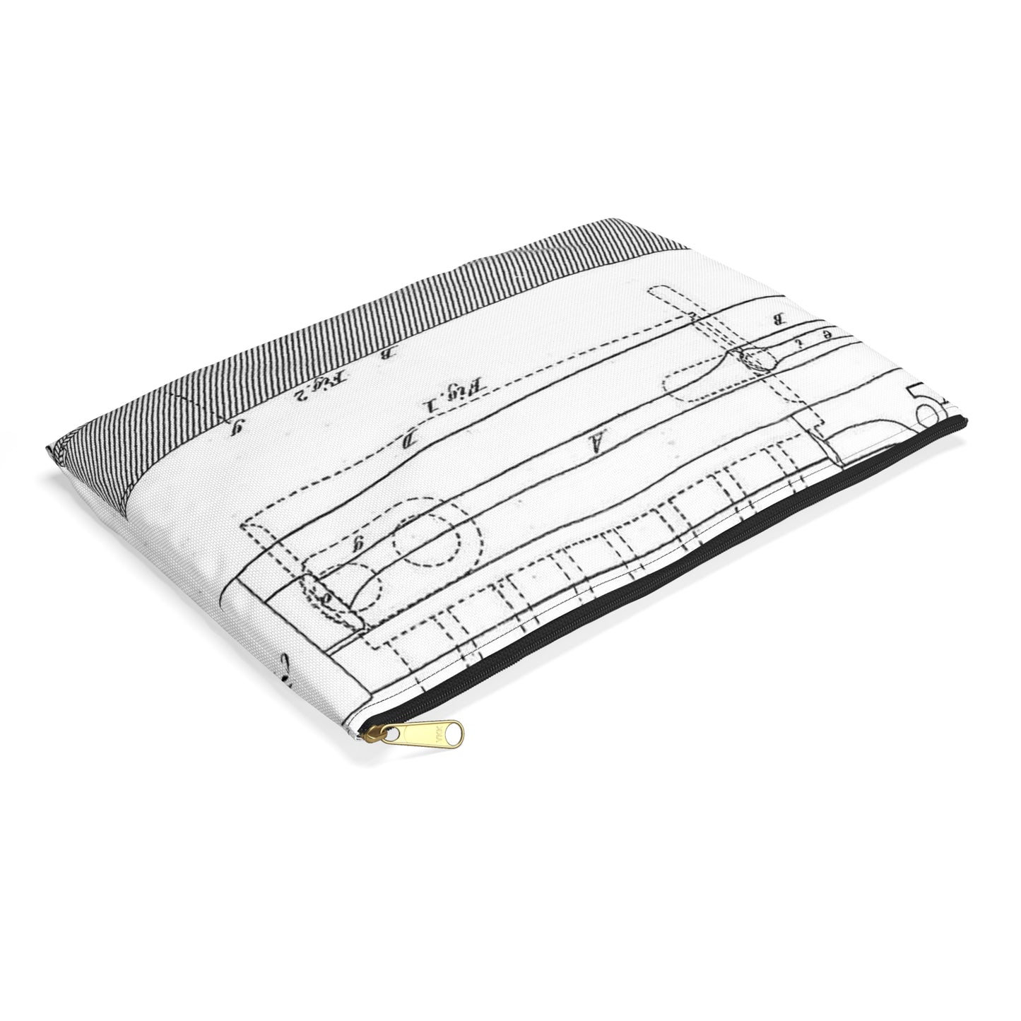 Patent drawing - Means of Attaching Magazines to Fire-Arms, 1875 Public domain image Large Organizer Pouch with Black Zipper