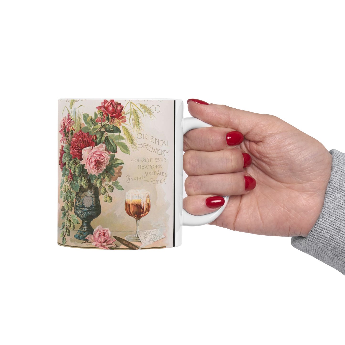 Compliments of the Jacob Hoffmann Brewing Co., Oriental brewery Beautiful Novelty Ceramic Coffee Mug 11oz