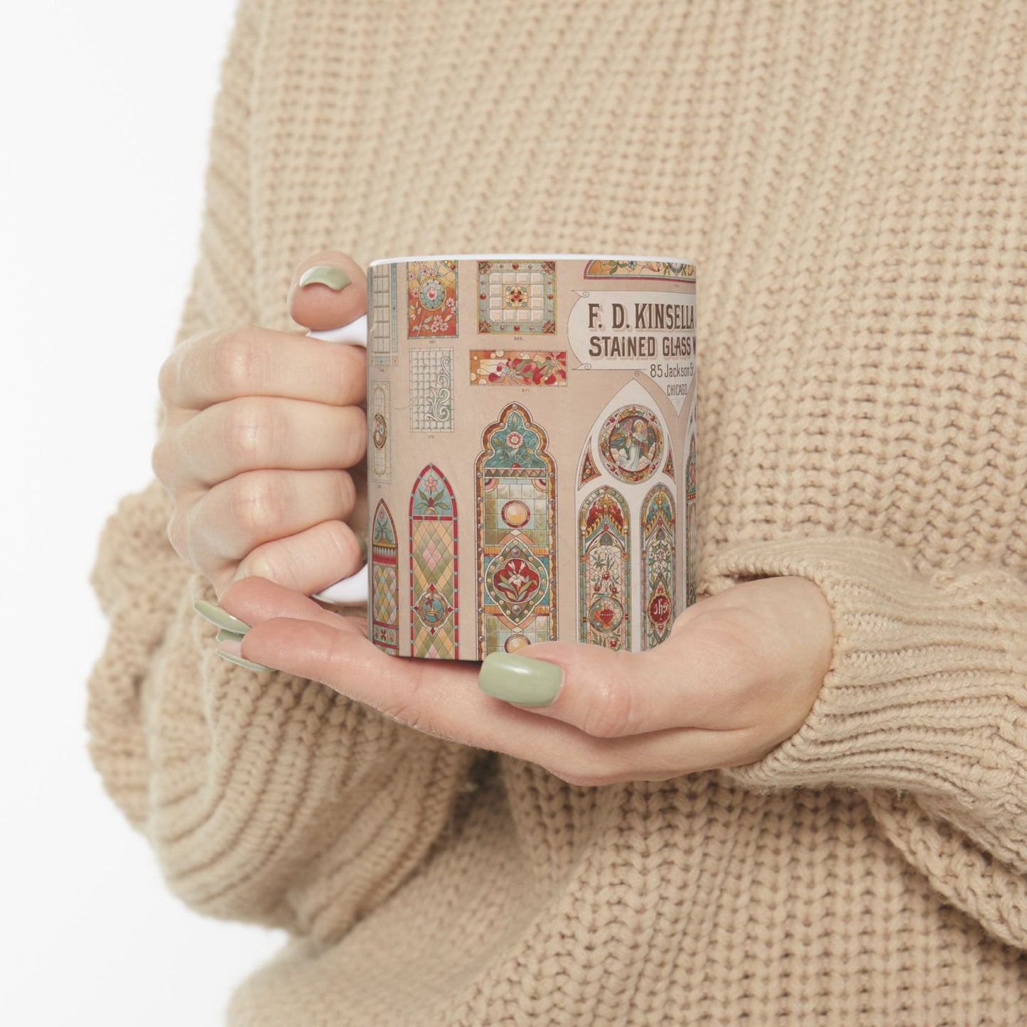 F.D. Kinsella & Co., stained glass works Beautiful Novelty Ceramic Coffee Mug 11oz