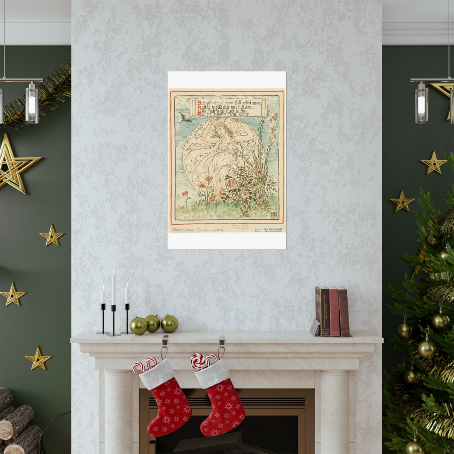 Beneath the summer full-orbed moon, ruddy & gold that rose full soon." High Quality Matte Wall Art Poster for Home, Office, Classroom