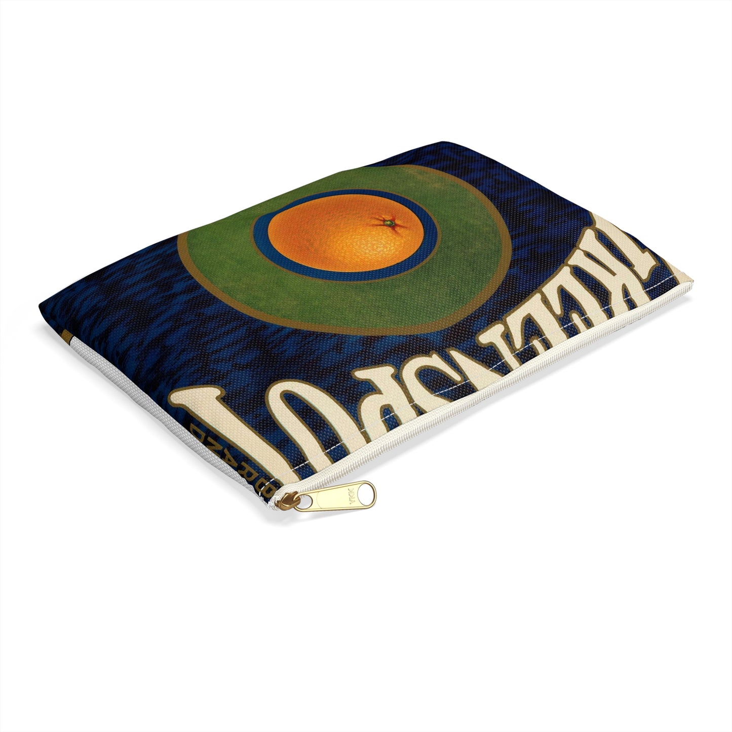 Greenspot Brand: Gold Buckle Association, East Highlands, California Large Organizer Pouch with Black Zipper