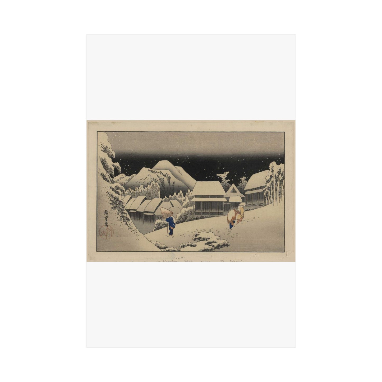 Utagawa Hiroshige - Kanbara, Ando Hiroshige - Ukiyo e print High Quality Matte Wall Art Poster for Home, Office, Classroom