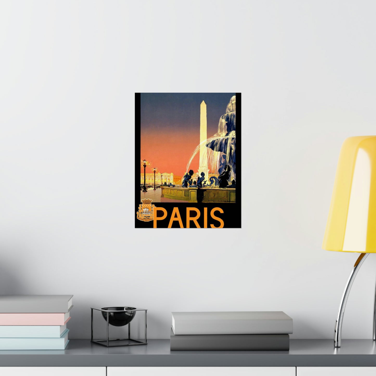 Paris. Vintage Travel Poster. - Art Deco public domain image High Quality Matte Wall Art Poster for Home, Office, Classroom