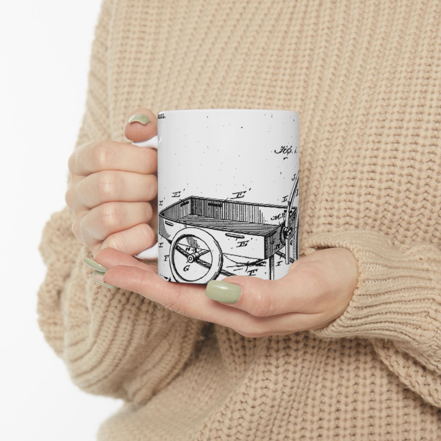 Patent Drawing of Engine - Bicycle Trailer Patent (1903) Public domain image Beautiful Novelty Ceramic Coffee Mug 11oz