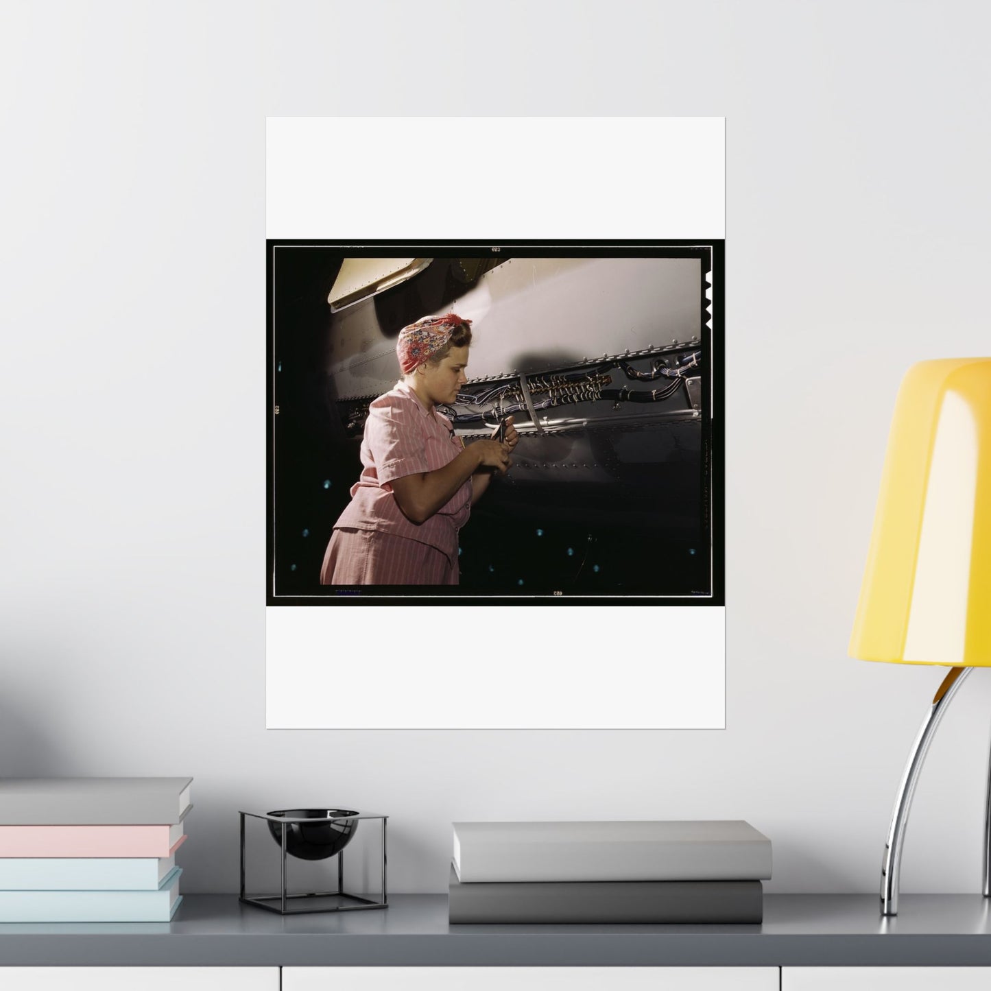 With careful Douglas training, women do accurate electrical assembly and installation work, Douglas Aircraft Company, Long Beach, Calif. High Quality Matte Wall Art Poster for Home, Office, Classroom