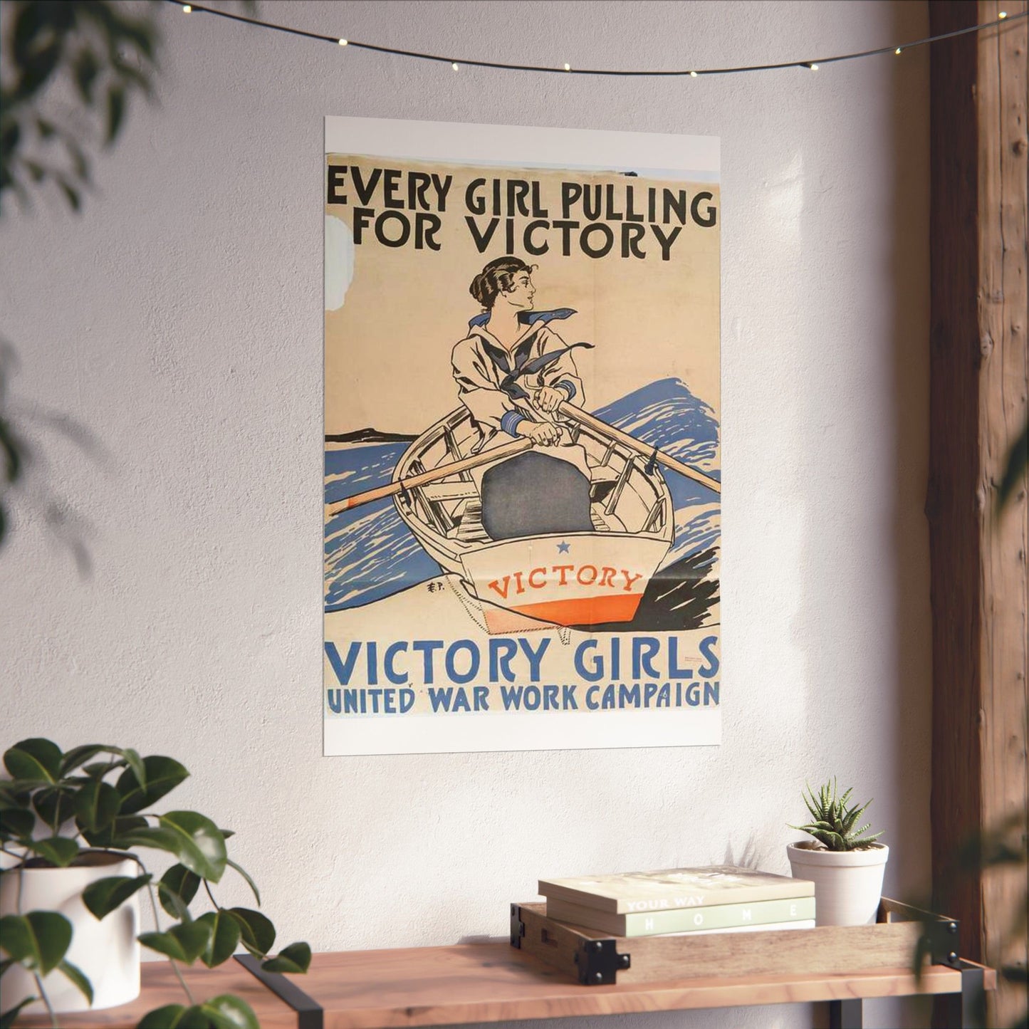 Every Girl Pulling for Victory, Victory Girls United War Work Campaign High Quality Matte Wall Art Poster for Home, Office, Classroom