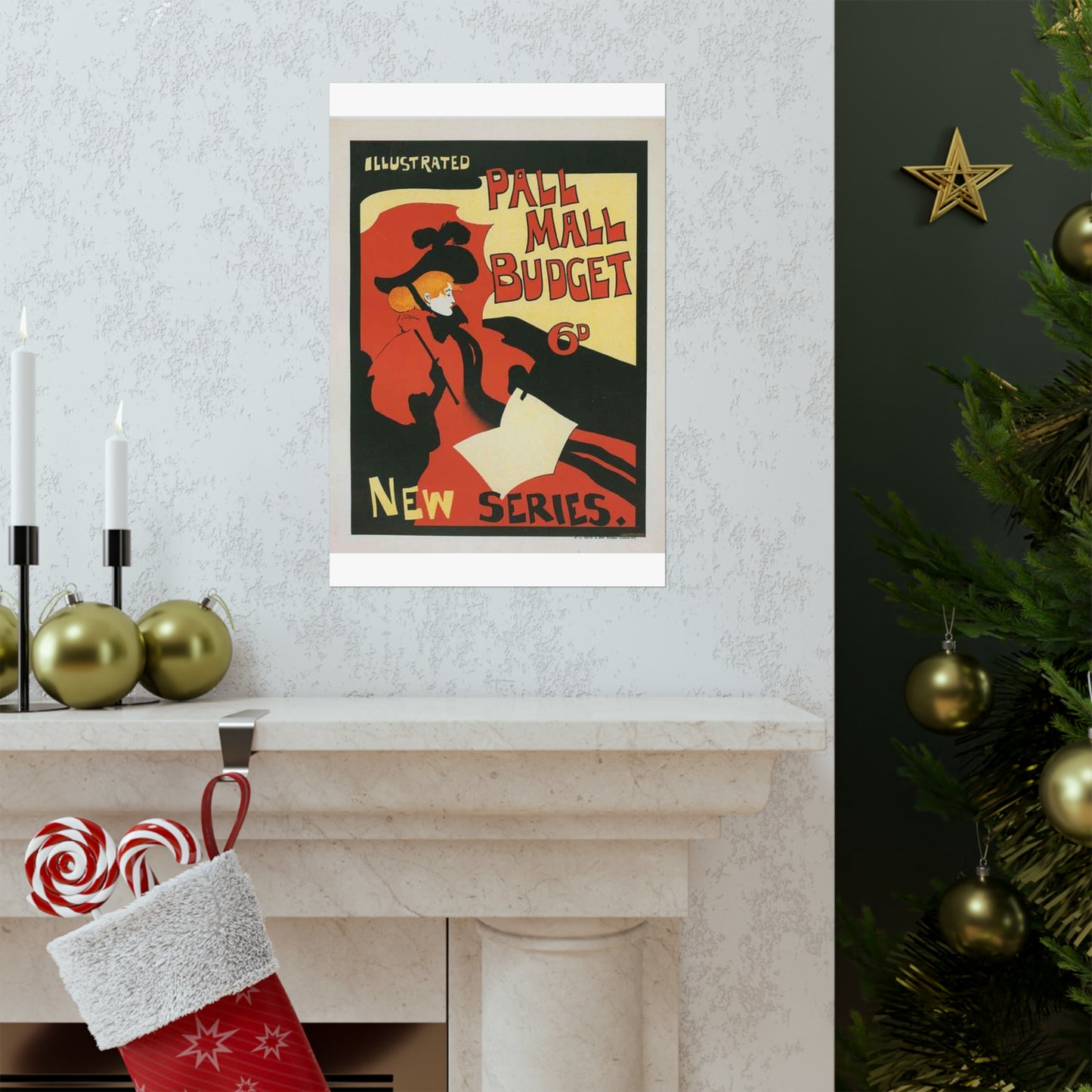 Affiche anglaise pour la revue hebdomadaire "Illustrated Pall Mall Budget". High Quality Matte Wall Art Poster for Home, Office, Classroom