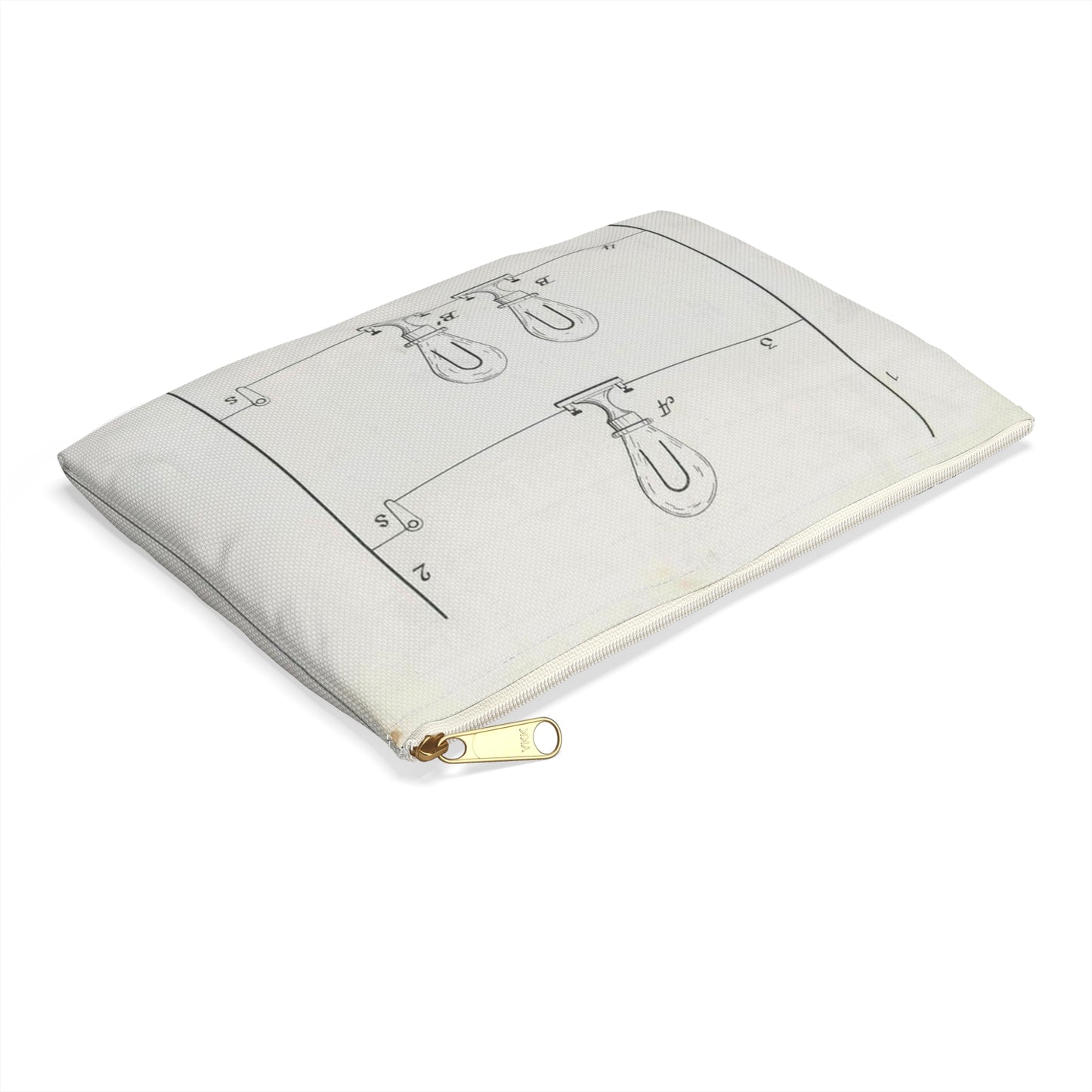 Patent drawing - for T. A. Edison's Electric Lighting Public domain image Large Organizer Pouch with Black Zipper