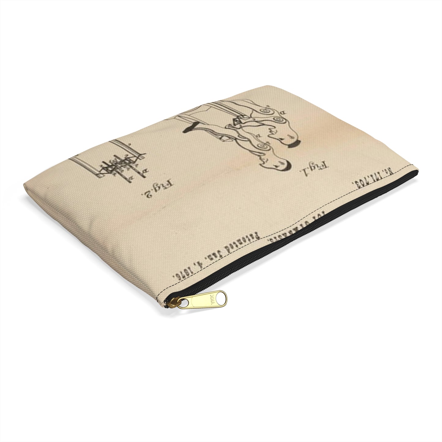 Patent drawing - for a Toy Gymnast Public domain image Large Organizer Pouch with Black Zipper