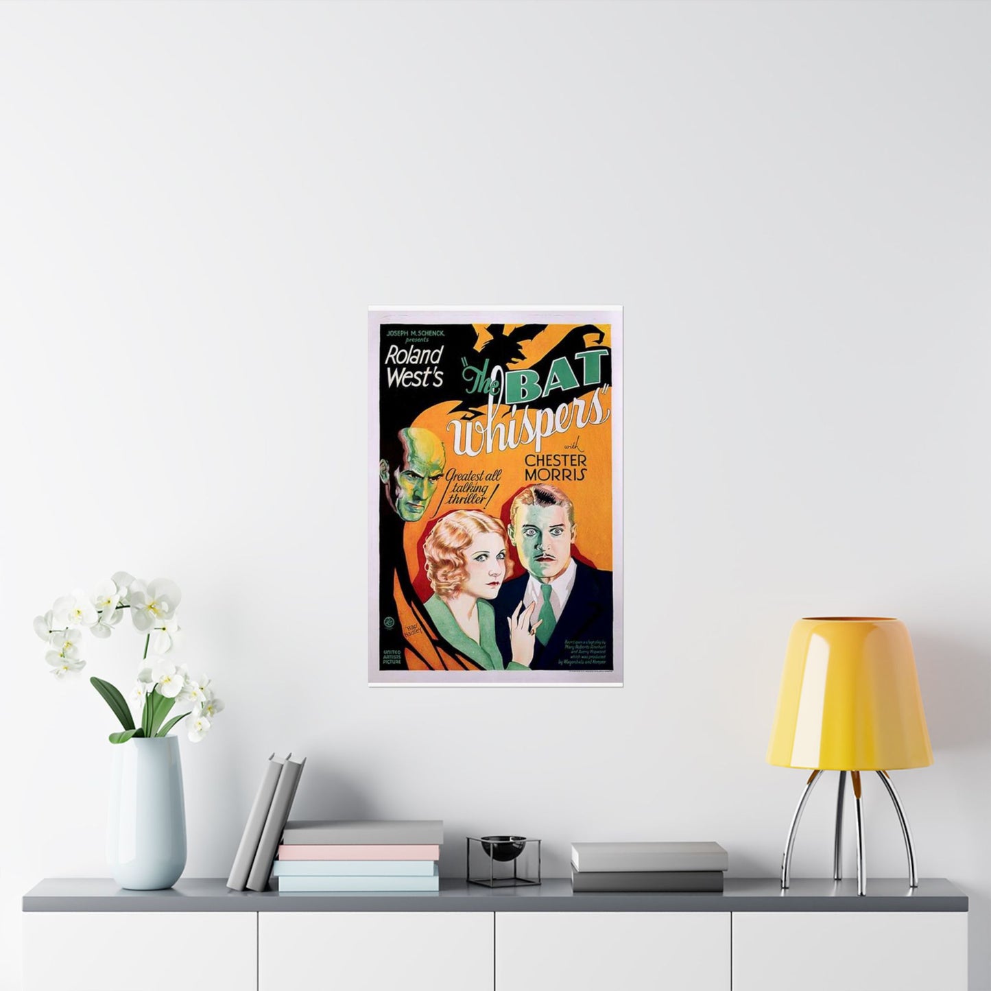 Batwhispers movie poster - Art Deco public domain image High Quality Matte Wall Art Poster for Home, Office, Classroom