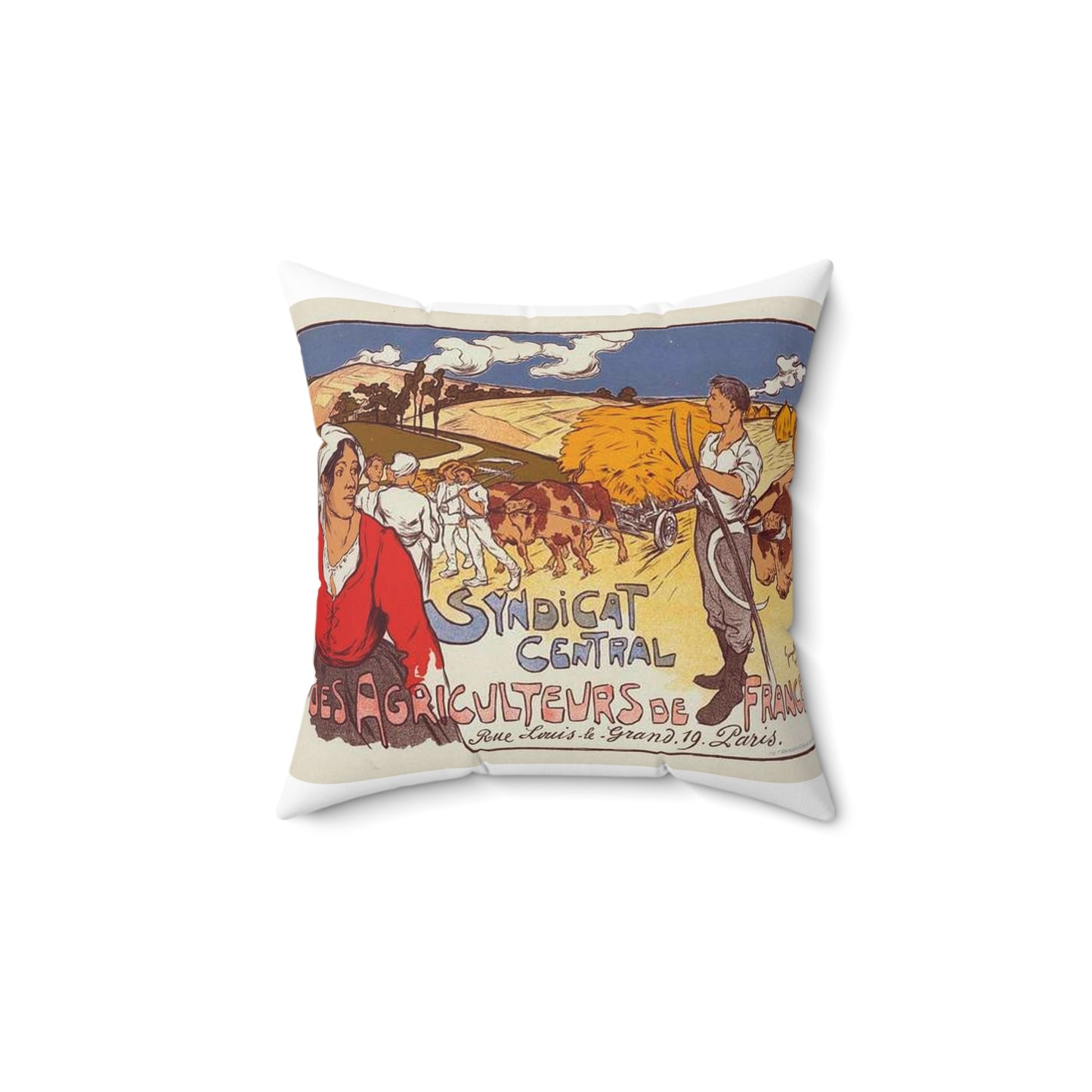 Affiche pour le "Syndicat central des Agriculteurs de France". Decorative Accent Square Pillow