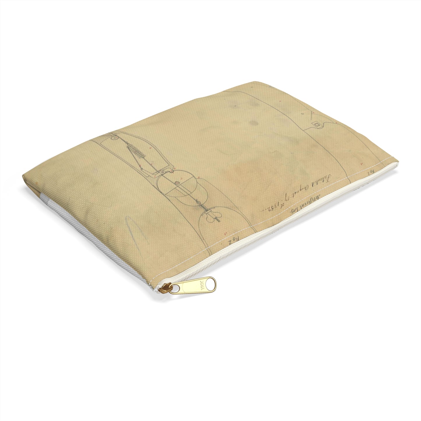 Patent drawing - for Jonathan Russell's Artificial Leg Public domain image Large Organizer Pouch with Black Zipper