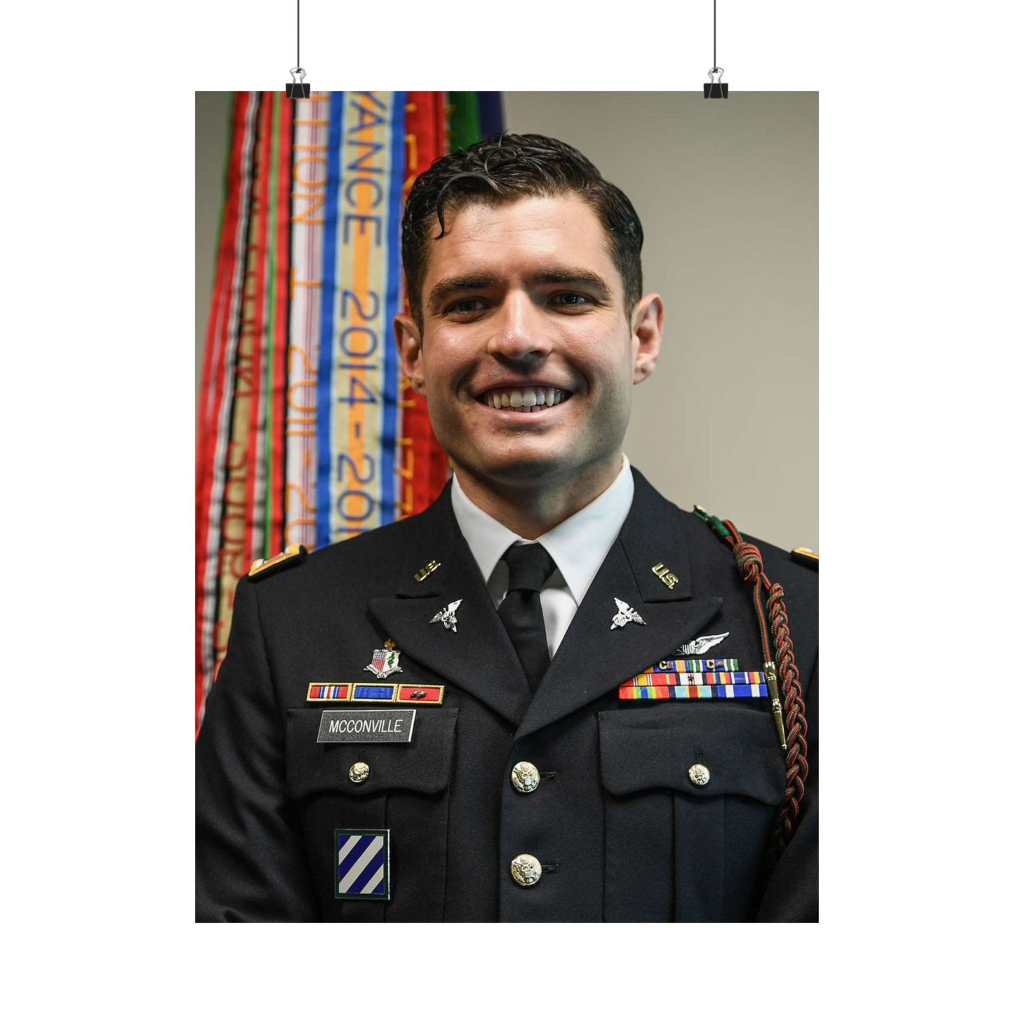 Cpt. Ryan McConville poses for a photo during his promotion High Quality Matte Wall Art Poster for Home, Office, Classroom