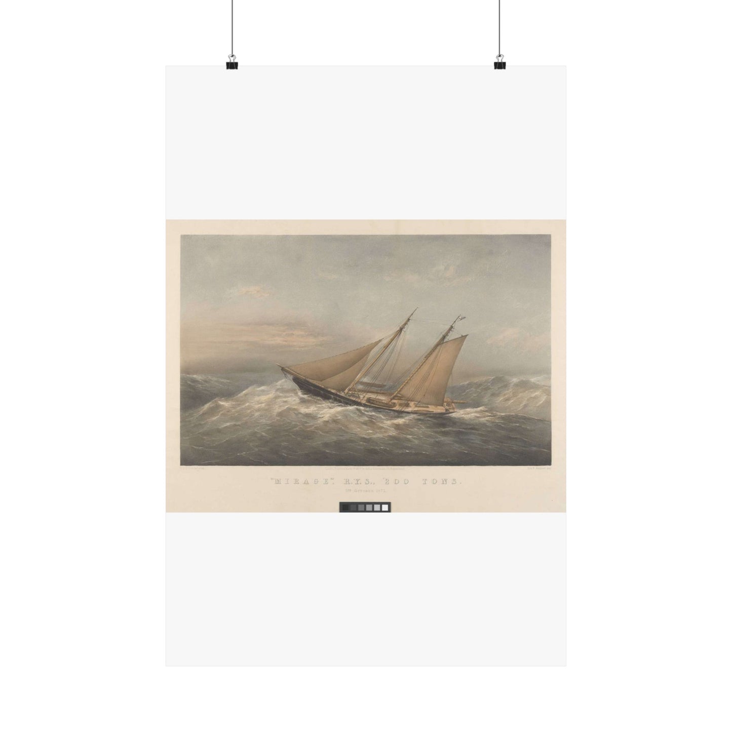 Mirage, R.Y.S., 200 Tons. 5th October 1872 RMG PY8772 High Quality Matte Wall Art Poster for Home, Office, Classroom