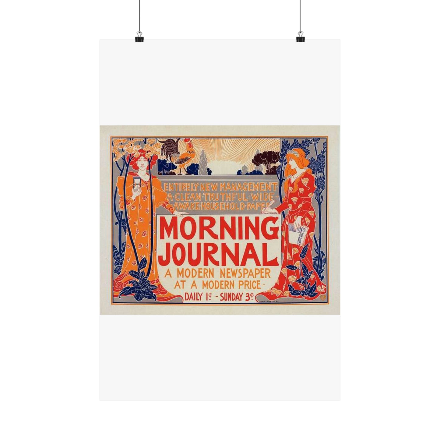 Louis Rhead - Affiche américaine pour le "Morning Journal". High Quality Matte Wall Art Poster for Home, Office, Classroom