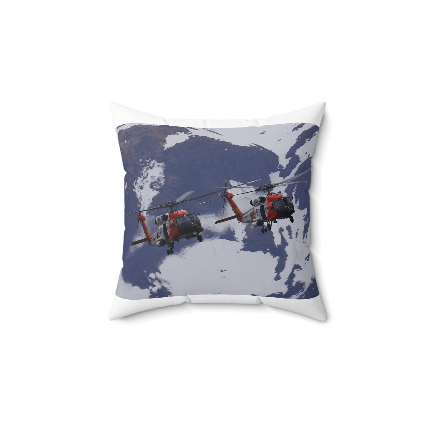 Two Coast Guard Air Station Sitka MH-60 Jayhawk helicopter Decorative Accent Square Pillow