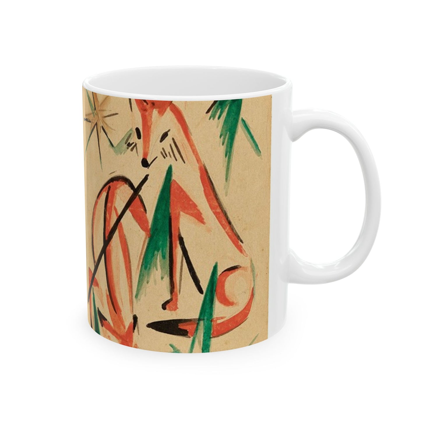 Franz Marc Füchse 1913 - A painting of a fox and a star Beautiful Novelty Ceramic Coffee Mug 11oz