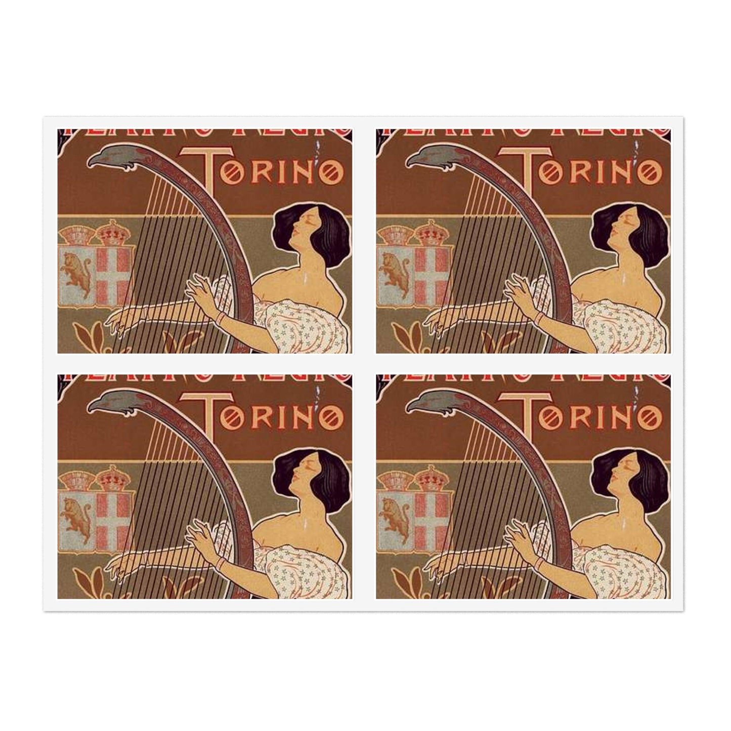 Affiche italienne pour le "Théâtre royal de Turin" Laminated UV Protective Vinyl Stickers