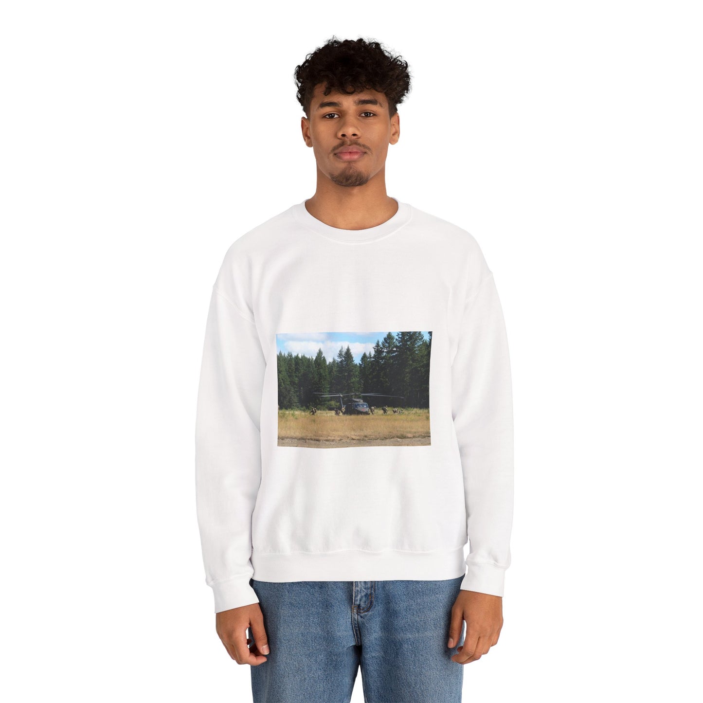 Tactical Air Control Party Airmen take up positions White Heavy Blend Adult Crew Neck SweatShirt