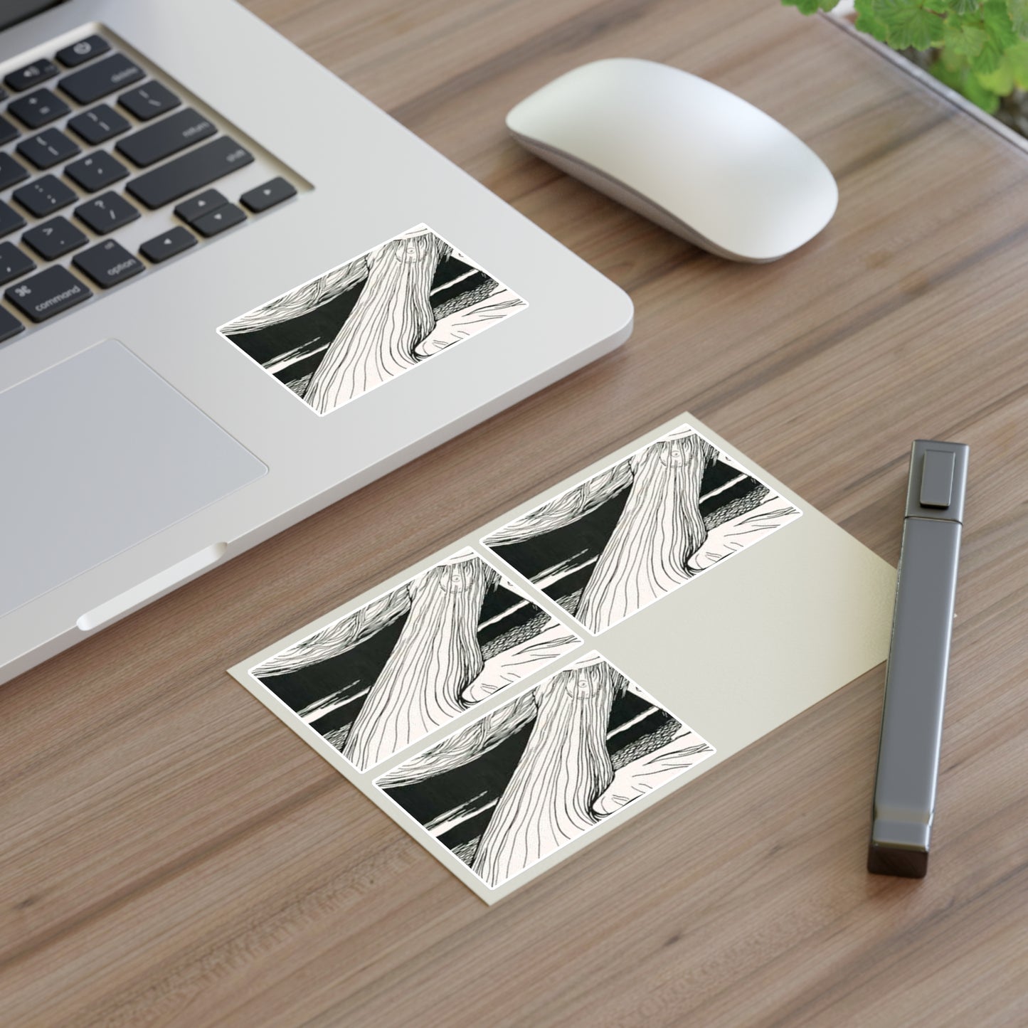 Witzel-210 - Art nouveau public domain image Laminated UV Protective Vinyl Stickers