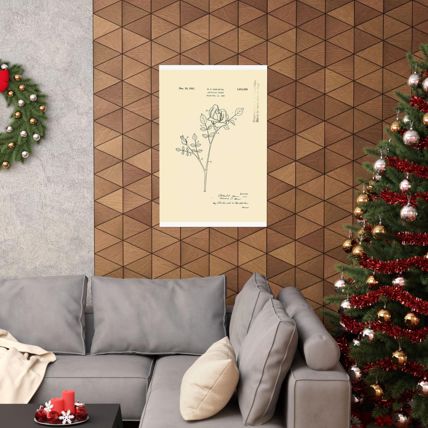 Patent Case File No. 1,831,559, Artificial Flower, Inventor(s)- Robert C. Ham and Marion T. Ham. - DPLA - 08745302078898b8870d70b04cb216a9 (page 5) High Quality Matte Wall Art Poster for Home, Office, Classroom