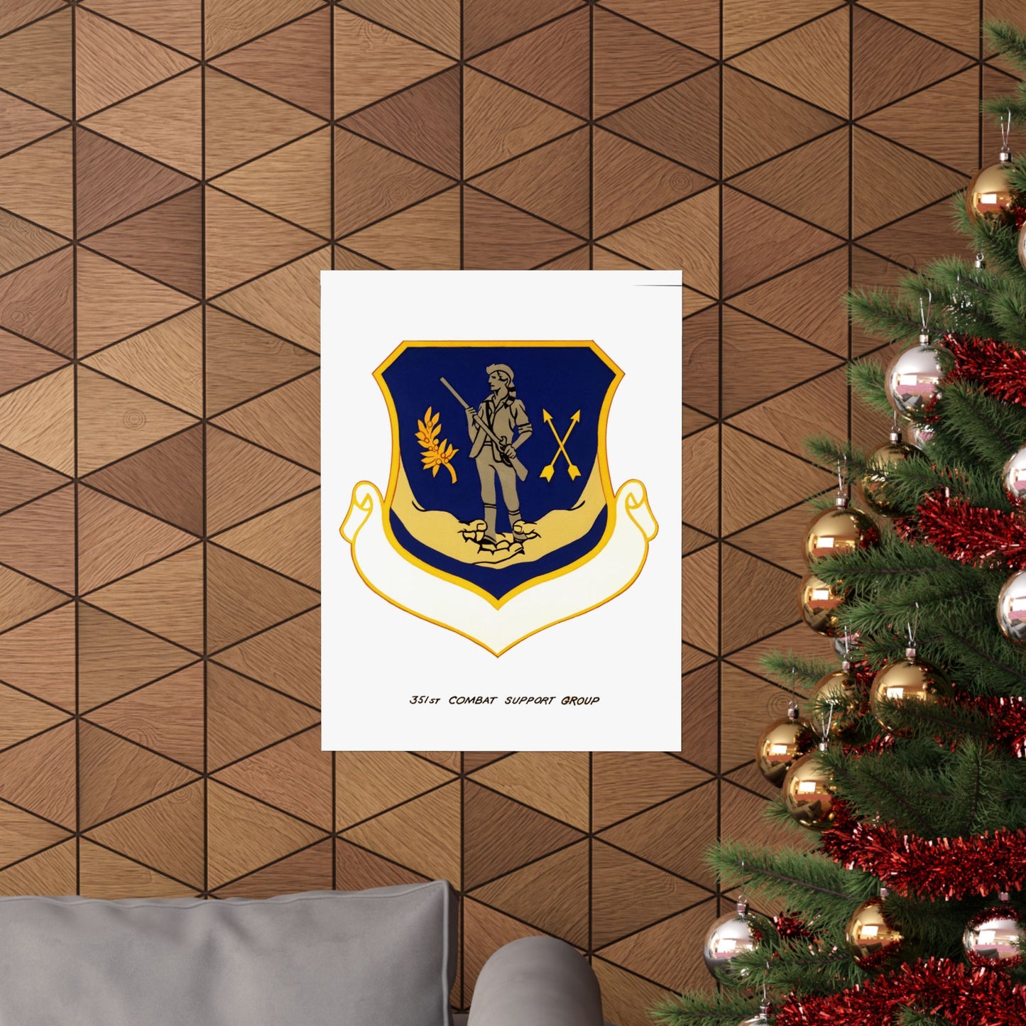 Official emblem for the 351st Combat Support Group High Quality Matte Wall Art Poster for Home, Office, Classroom