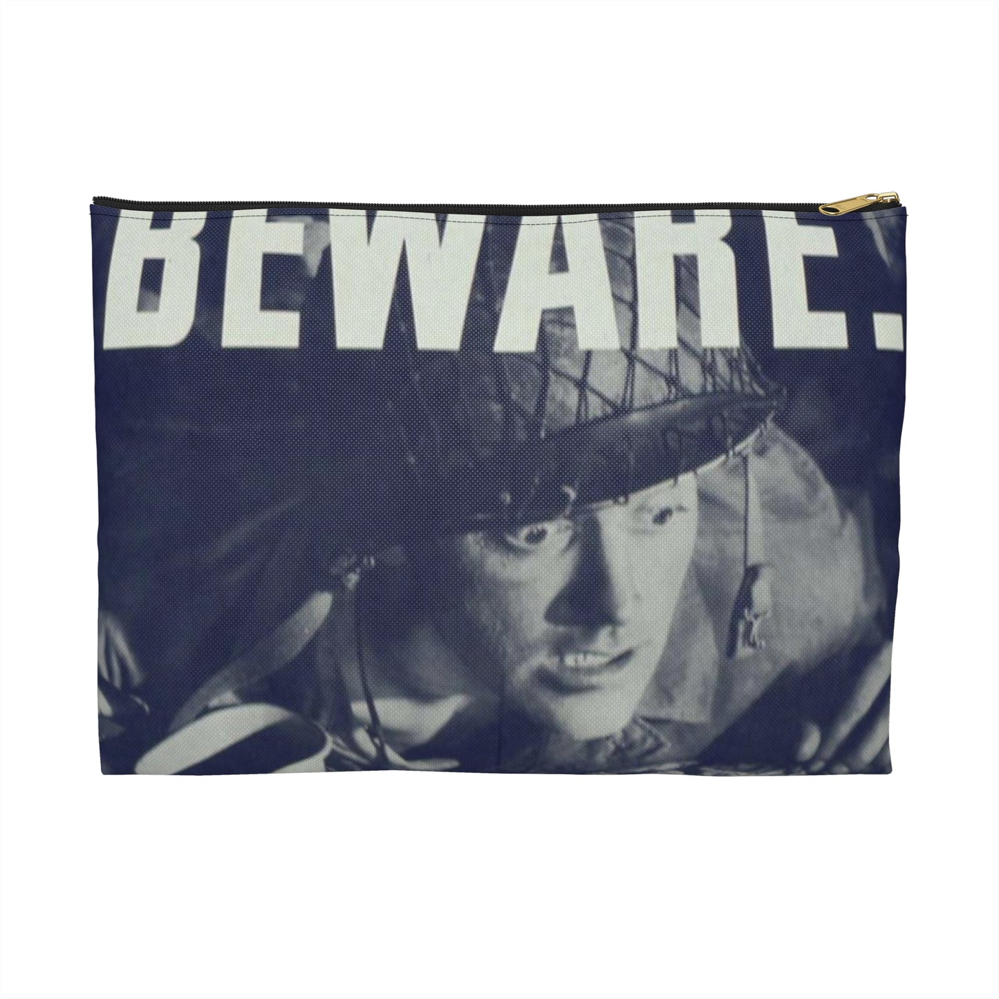 "Beware, drink only approved water." - NARA - 513965 Large Organizer Pouch with Black Zipper