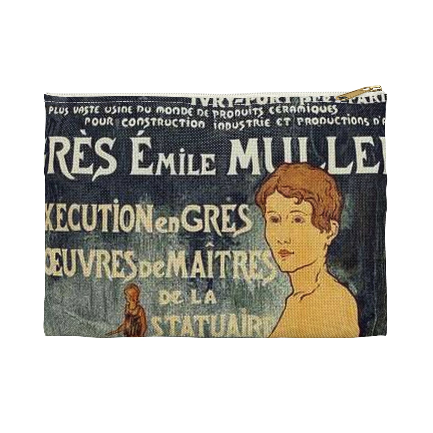Affiche pour la "Grande Tuilerie d'Ivry" (Usine Émile Muller). Large Organizer Pouch with Black Zipper