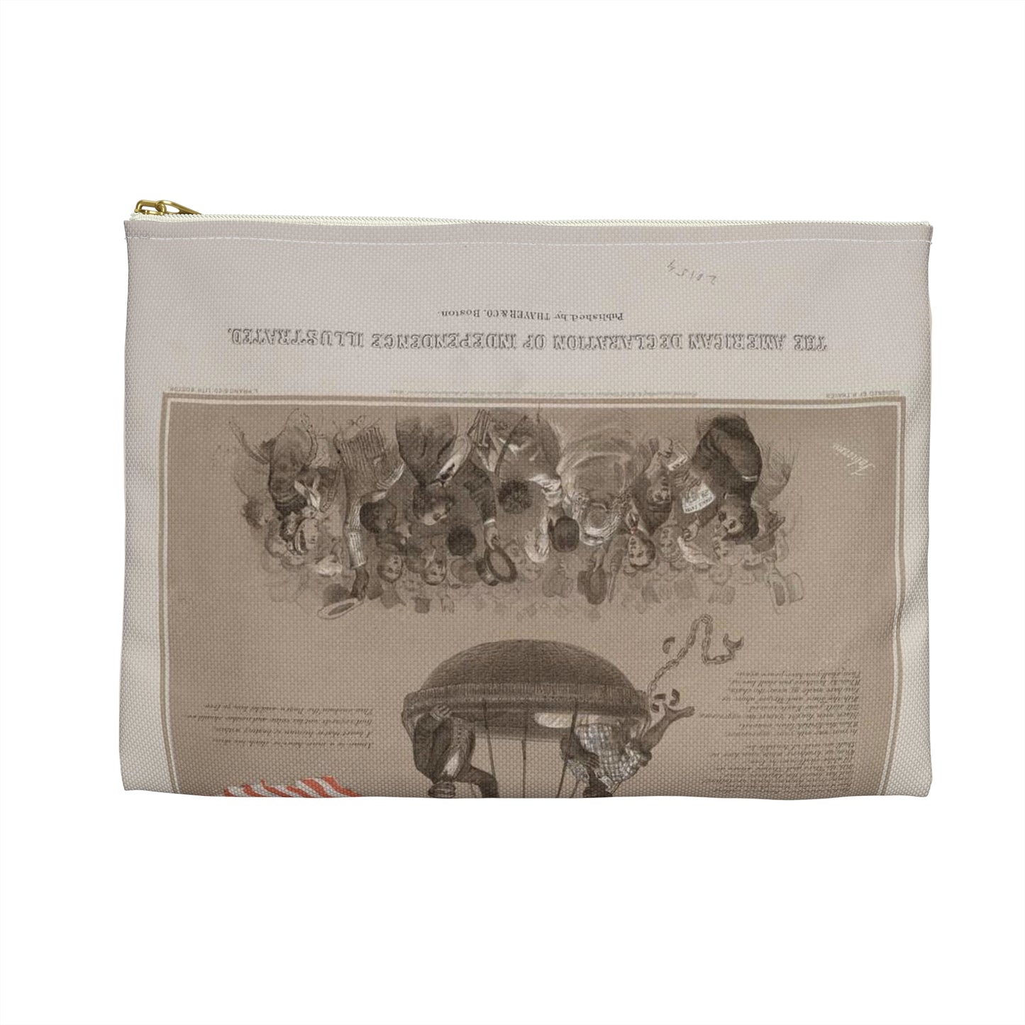 The American Declaration of Independence illustrated / Fabronious ; designed by R. Thayer ; L. Prang & Co. Lith., Boston. Large Organizer Pouch with Black Zipper