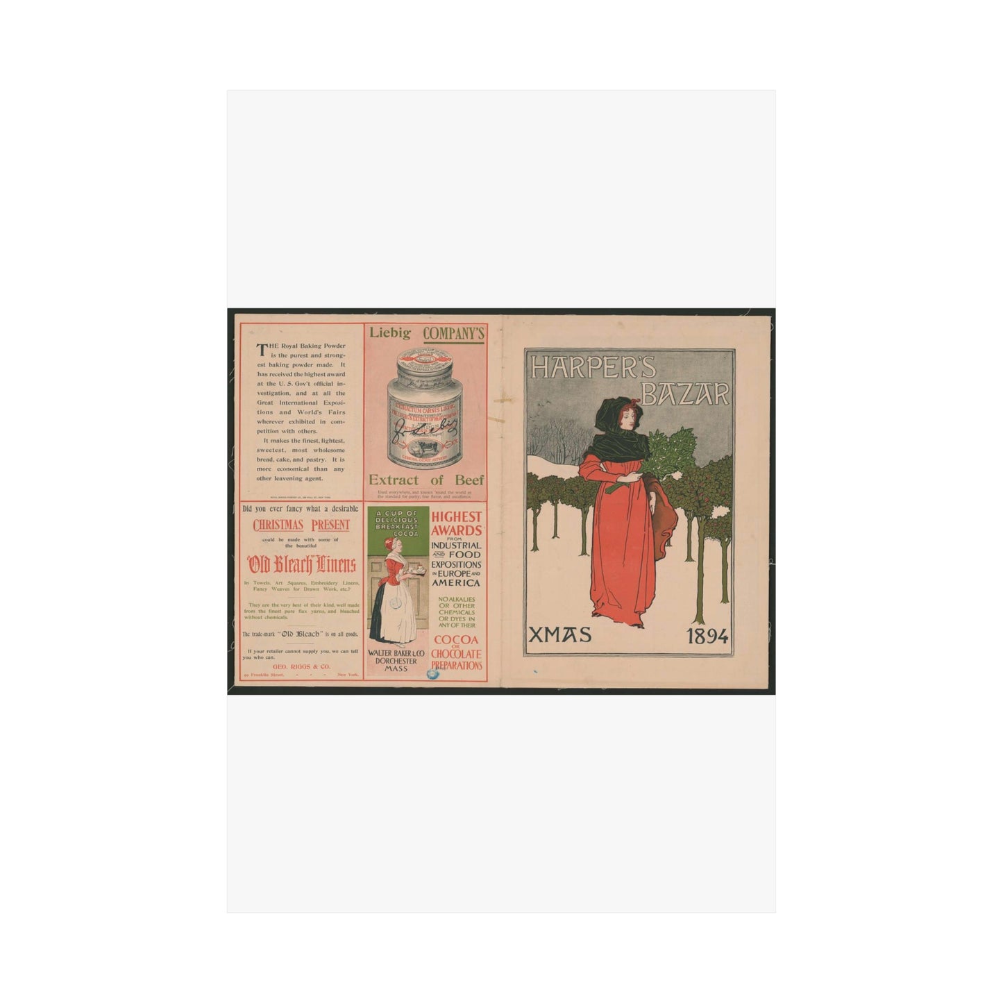 Louis Rhead - Harper's Bazar, Xmas 1894 LCCN2015646920 High Quality Matte Wall Art Poster for Home, Office, Classroom