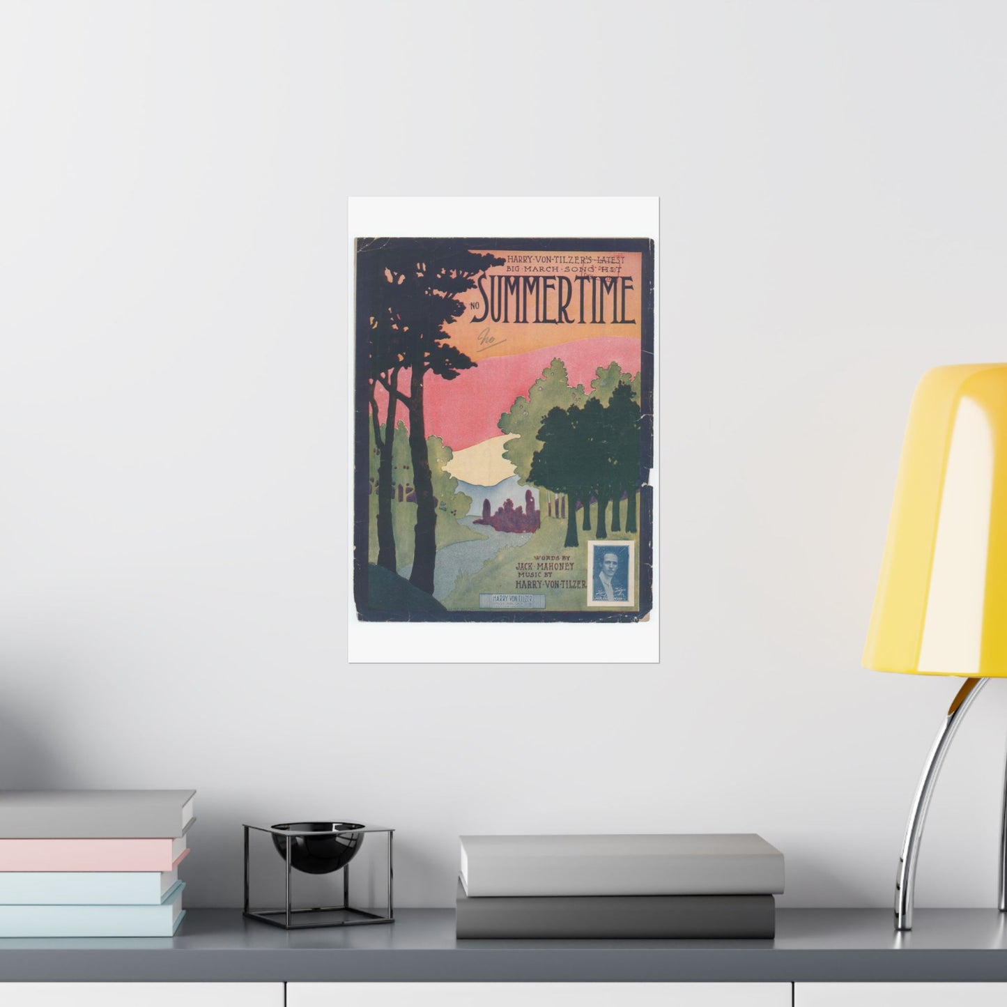 Summertime, musical notation - Public domain American sheet music High Quality Matte Wall Art Poster for Home, Office, Classroom