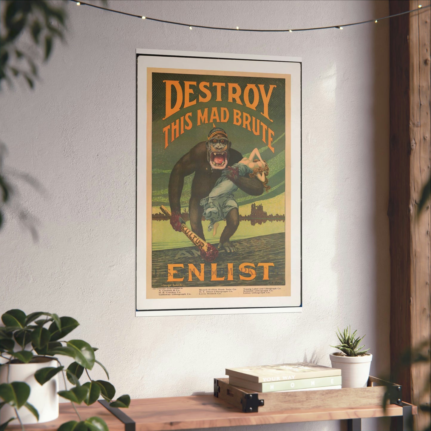 Destroy this mad brute Enlist - U.S. Army. High Quality Matte Wall Art Poster for Home, Office, Classroom