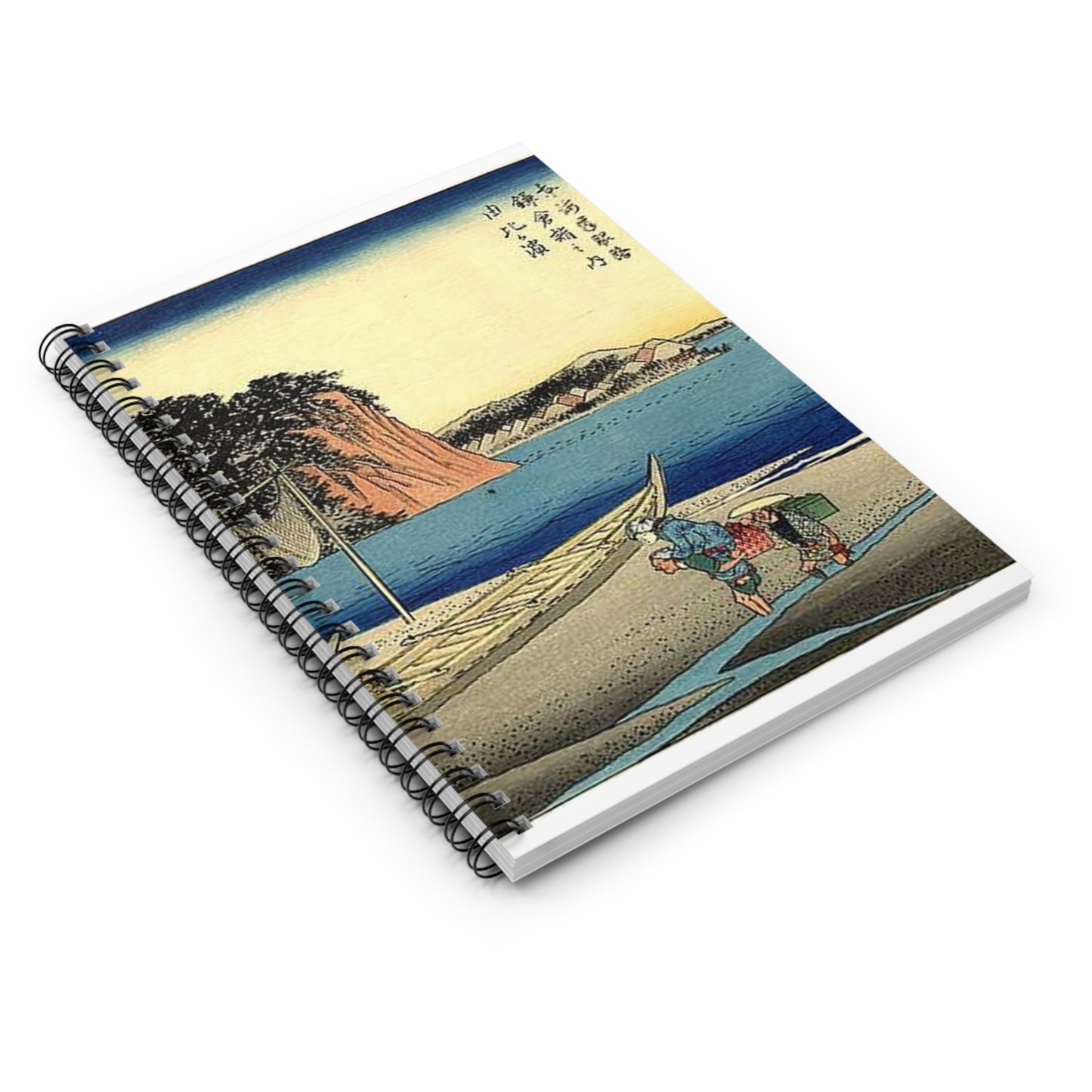 Utagawa Hiroshige - Hiroshige, Yuigahama Spiral Bound Ruled Notebook with Printed Cover