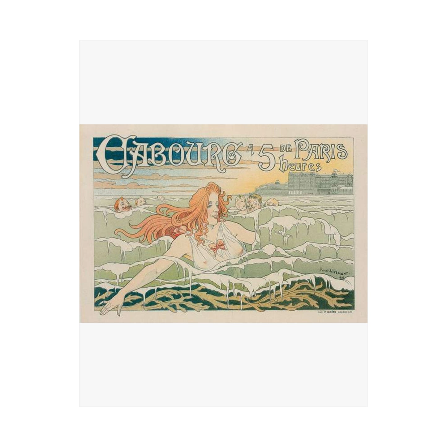 Affiche belge pour le "Casino de Cabourg". High Quality Matte Wall Art Poster for Home, Office, Classroom