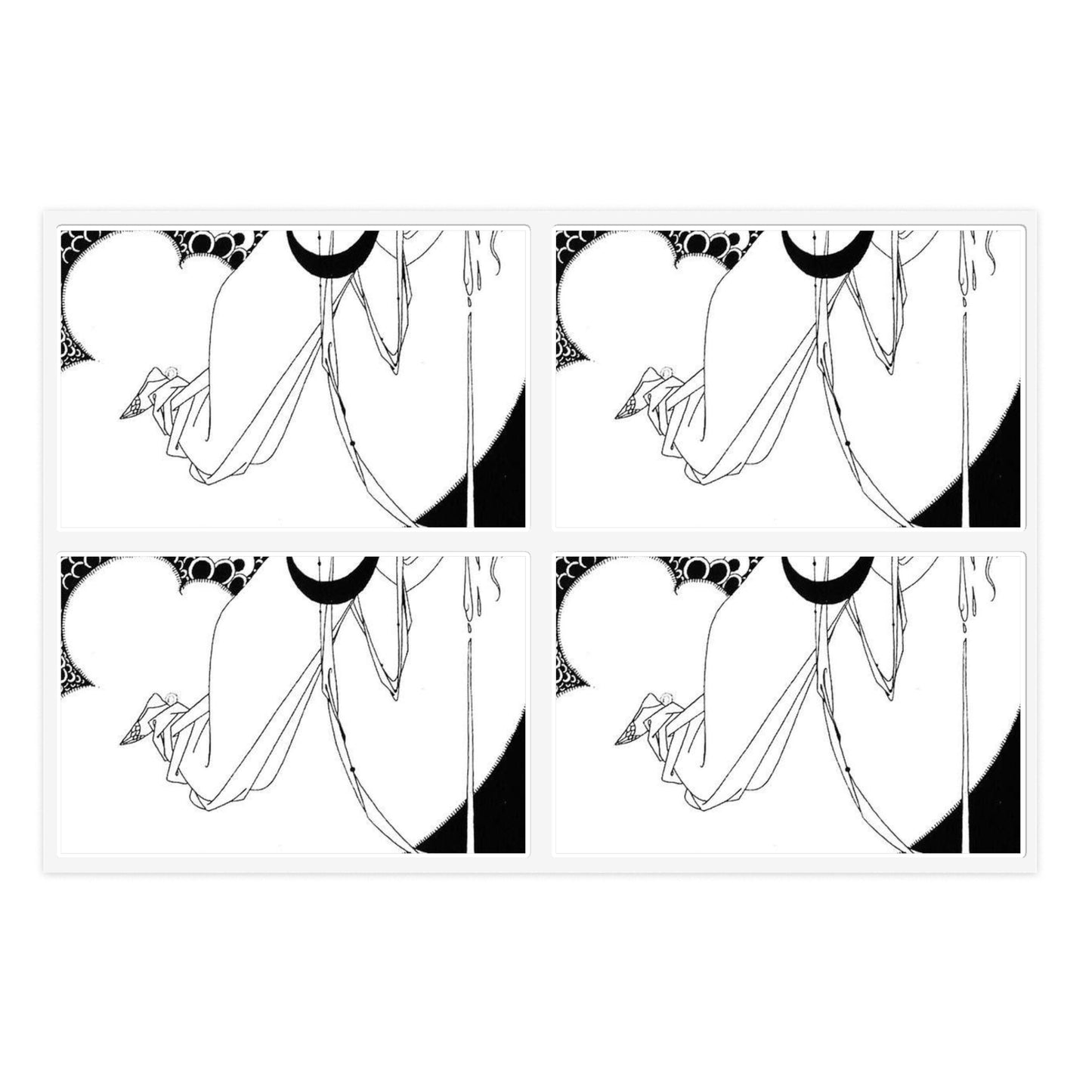 Aubrey Beardsley - The Climax - Drawing. Public domain image. Laminated UV Protective Vinyl Stickers