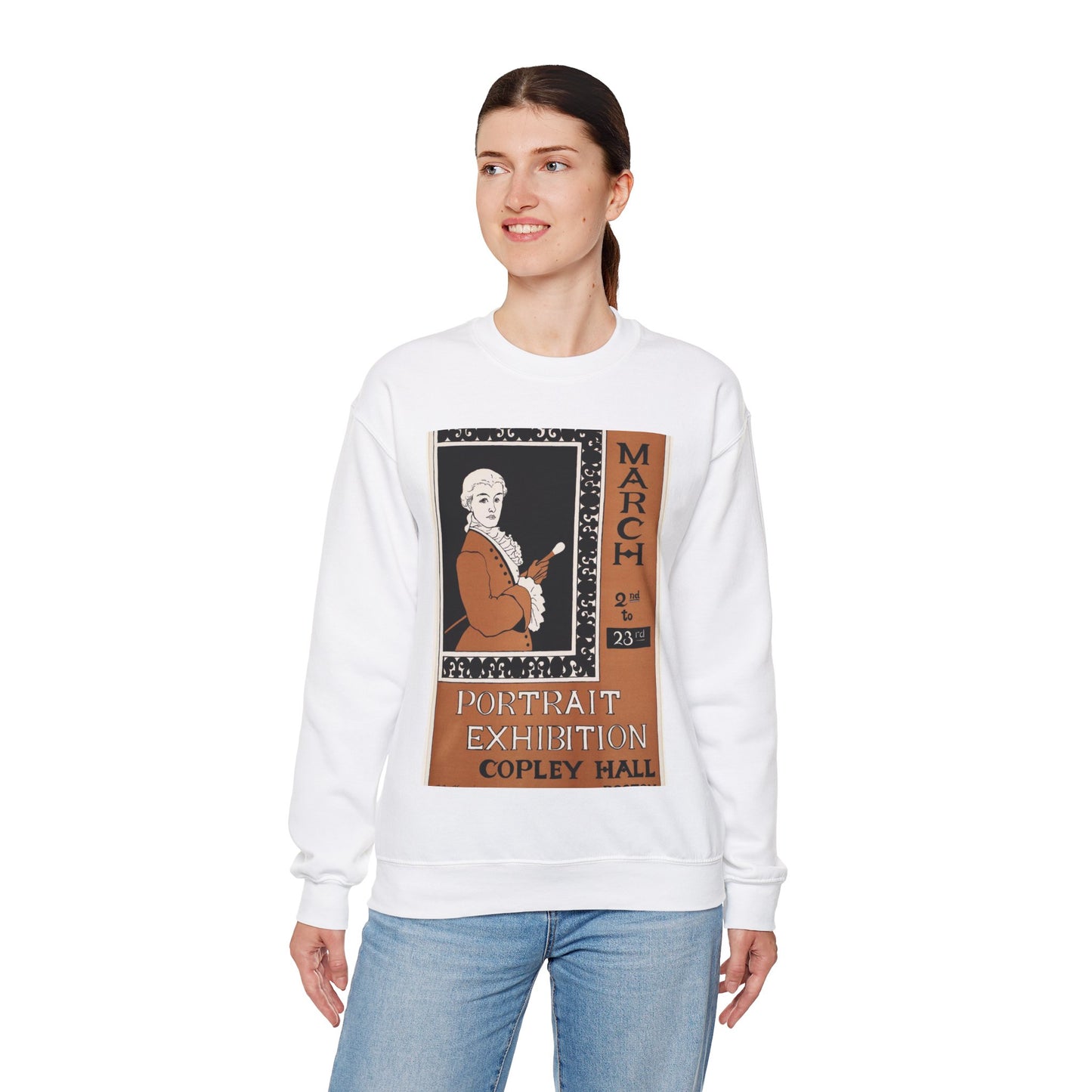 Portrait exhibition, Copley Hall, Boston, March 2nd to 23rd White Heavy Blend Adult Crew Neck SweatShirt