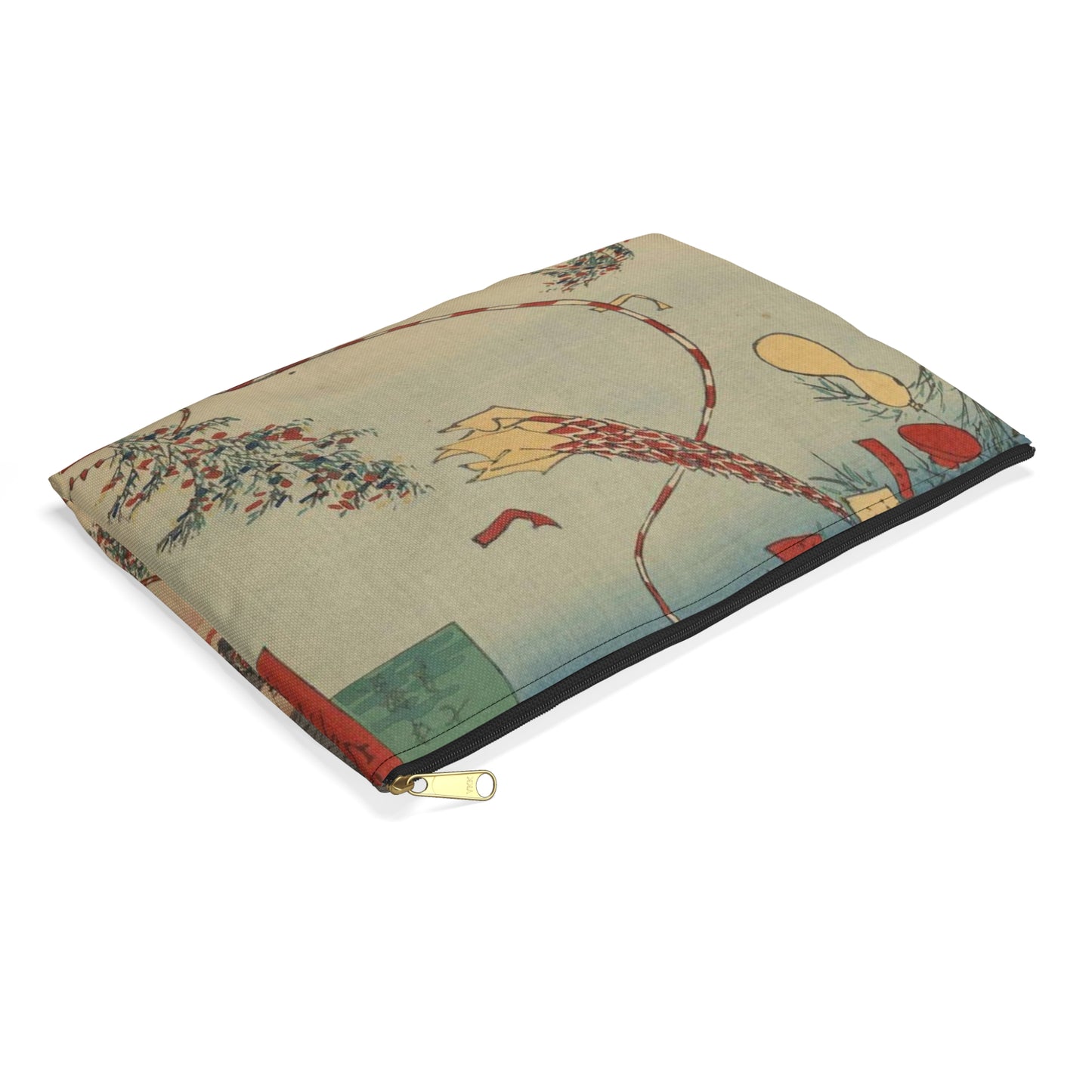 Gajō icchō, Ando Hiroshige - Public domain portrait drawing Large Organizer Pouch with Black Zipper