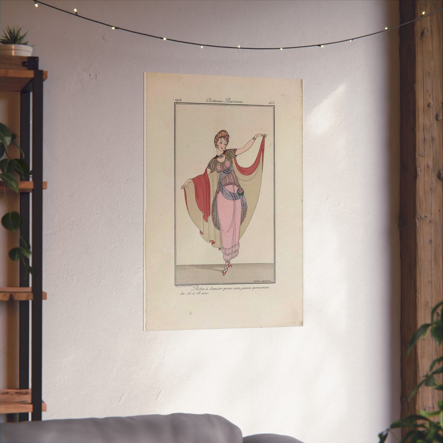 Journal des Dames et des Modes, Costumes Parisiens, 1914, No. 165 : Robe à danser (...) High Quality Matte Wall Art Poster for Home, Office, Classroom