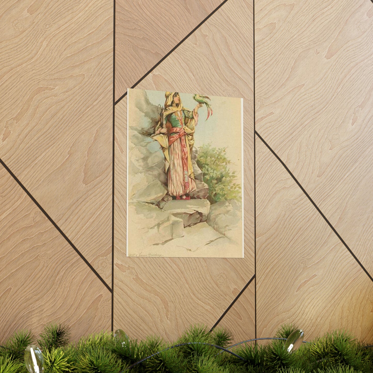 The talking bird. - Drawing. Public domain image. High Quality Matte Wall Art Poster for Home, Office, Classroom