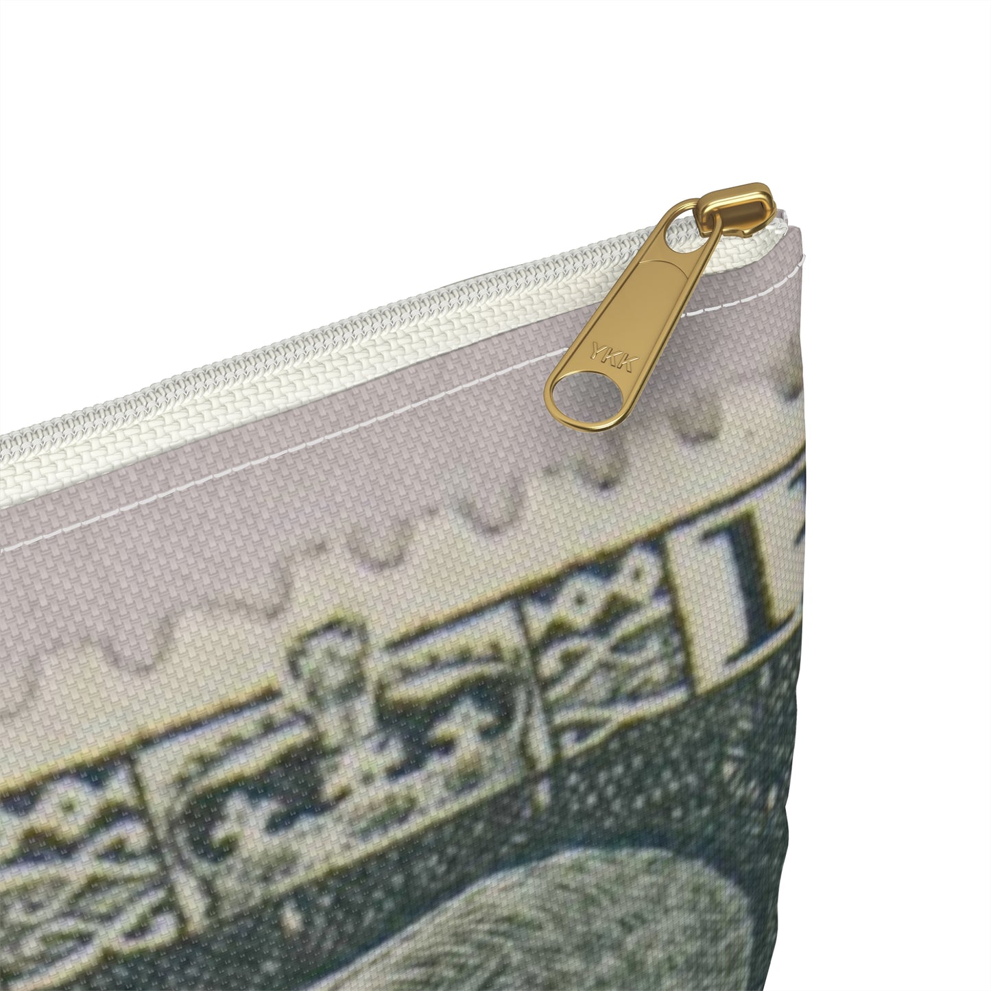Block of one and a half penny 'King George V' definitive stamps in grey slate Large Organizer Pouch with Black Zipper