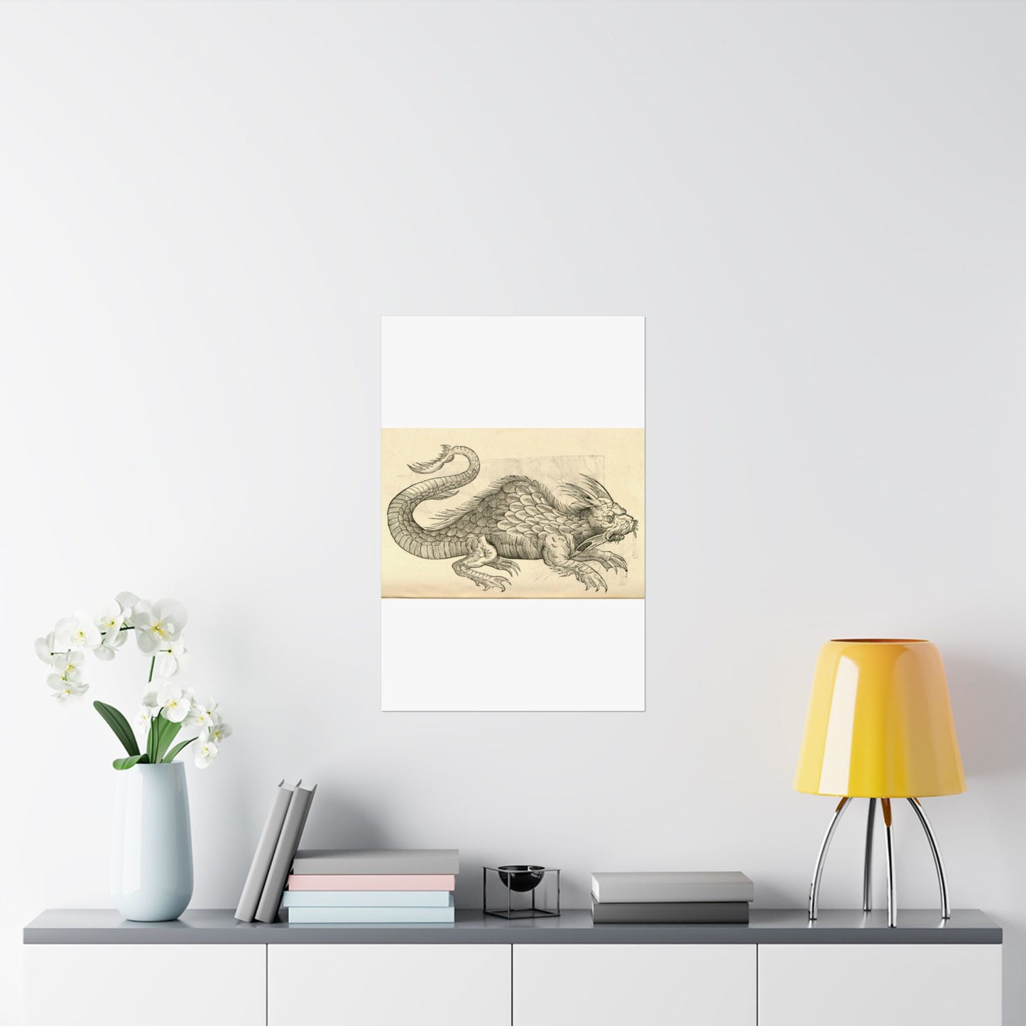 Orobonis Piscis effigies - Public domain portrait drawing High Quality Matte Wall Art Poster for Home, Office, Classroom