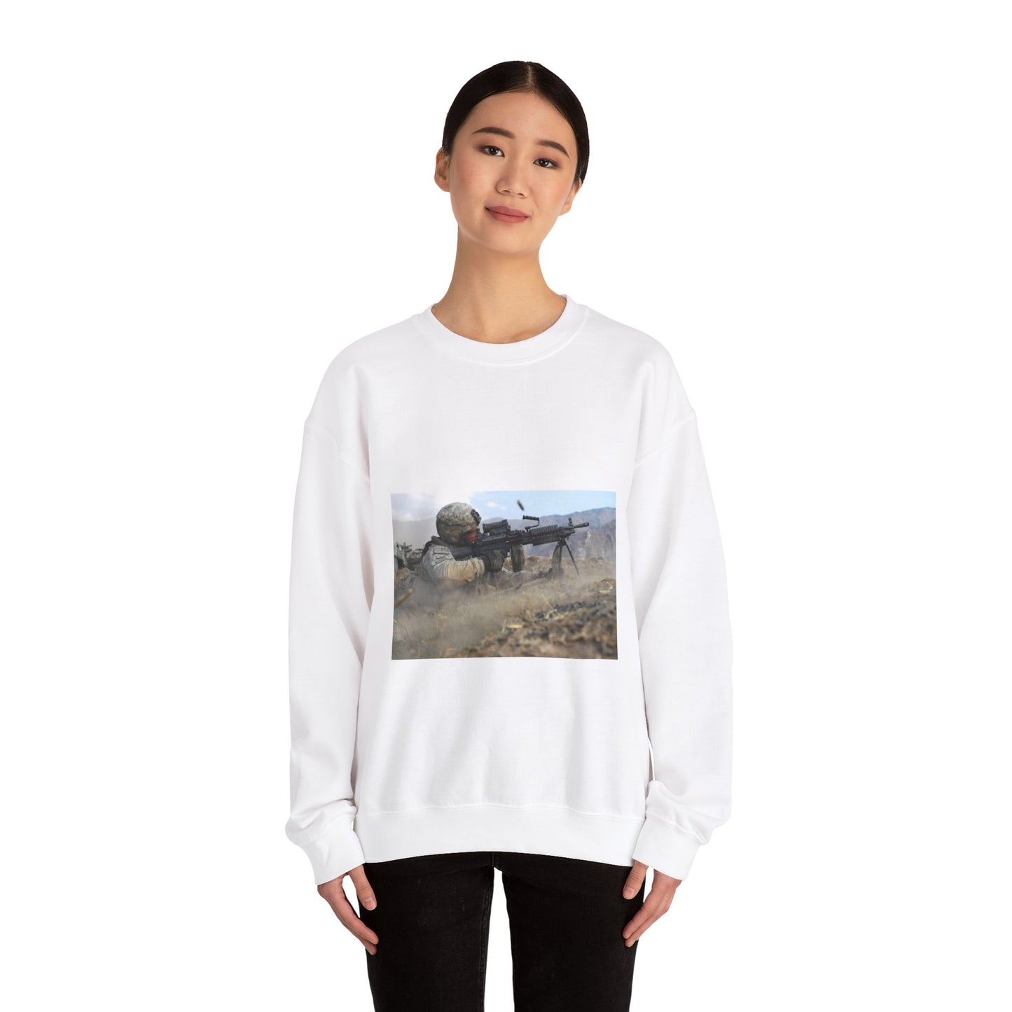 U.S. Army Pvt. John Stafinski, a native of Seville, White Heavy Blend Adult Crew Neck SweatShirt