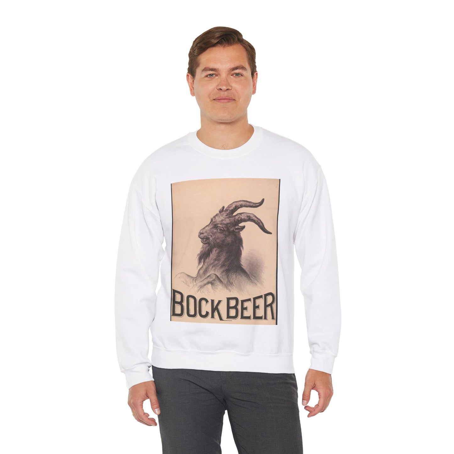Bock Beer - Print, Library of Congress collection White Heavy Blend Adult Crew Neck SweatShirt