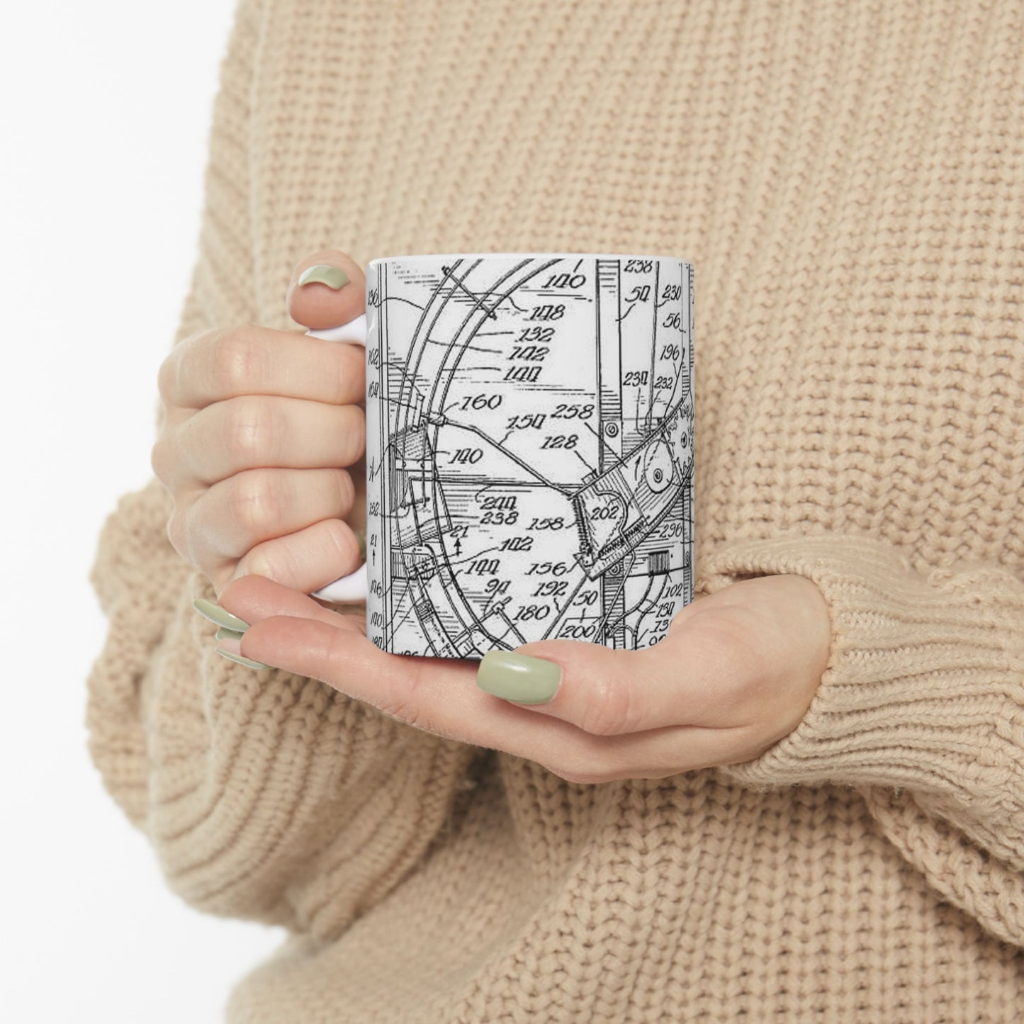 Patent drawing - Hammond card table mechanism - . Public domain image Beautiful Novelty Ceramic Coffee Mug 11oz