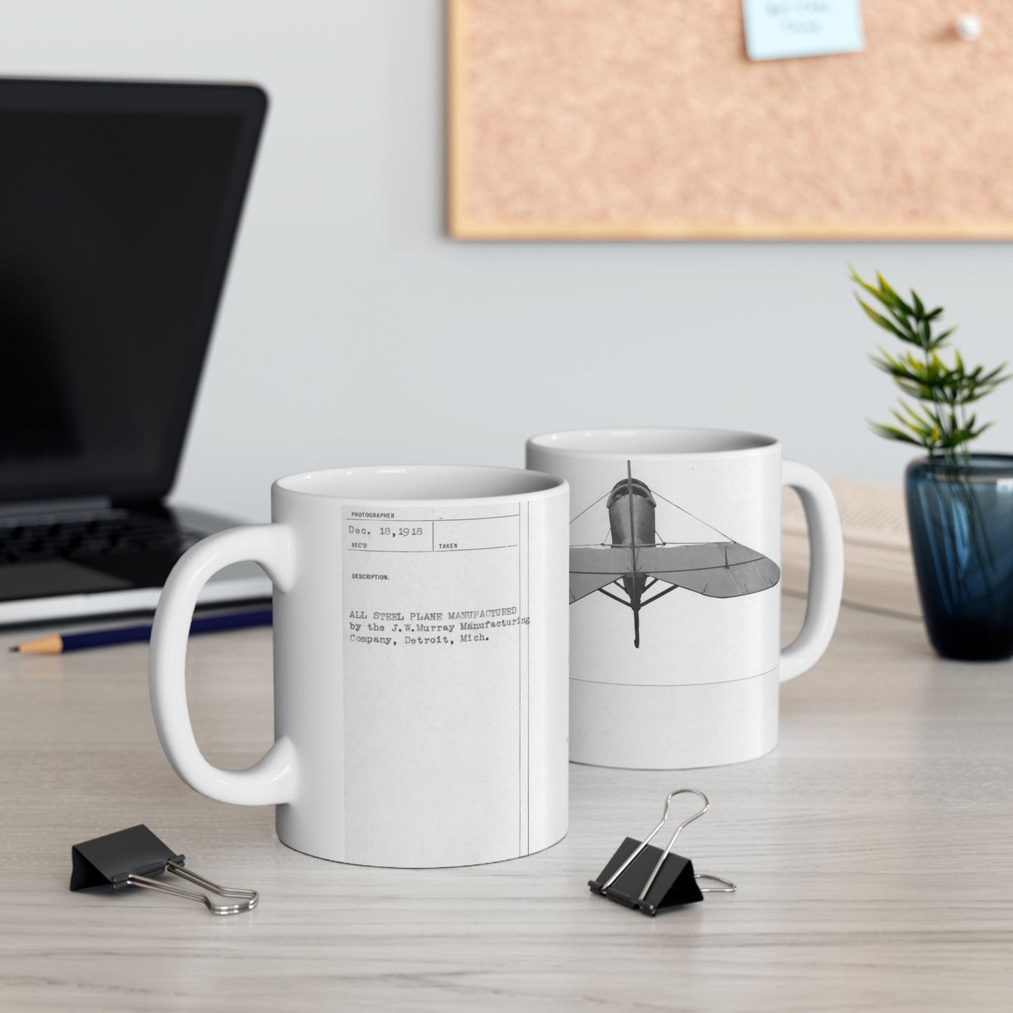 Patent drawing - Airplanes - Types - All steel manufactured by the J.W. Murray Manufacturing Company, Detroit, Michigan Public domain image Beautiful Novelty Ceramic Coffee Mug 11oz