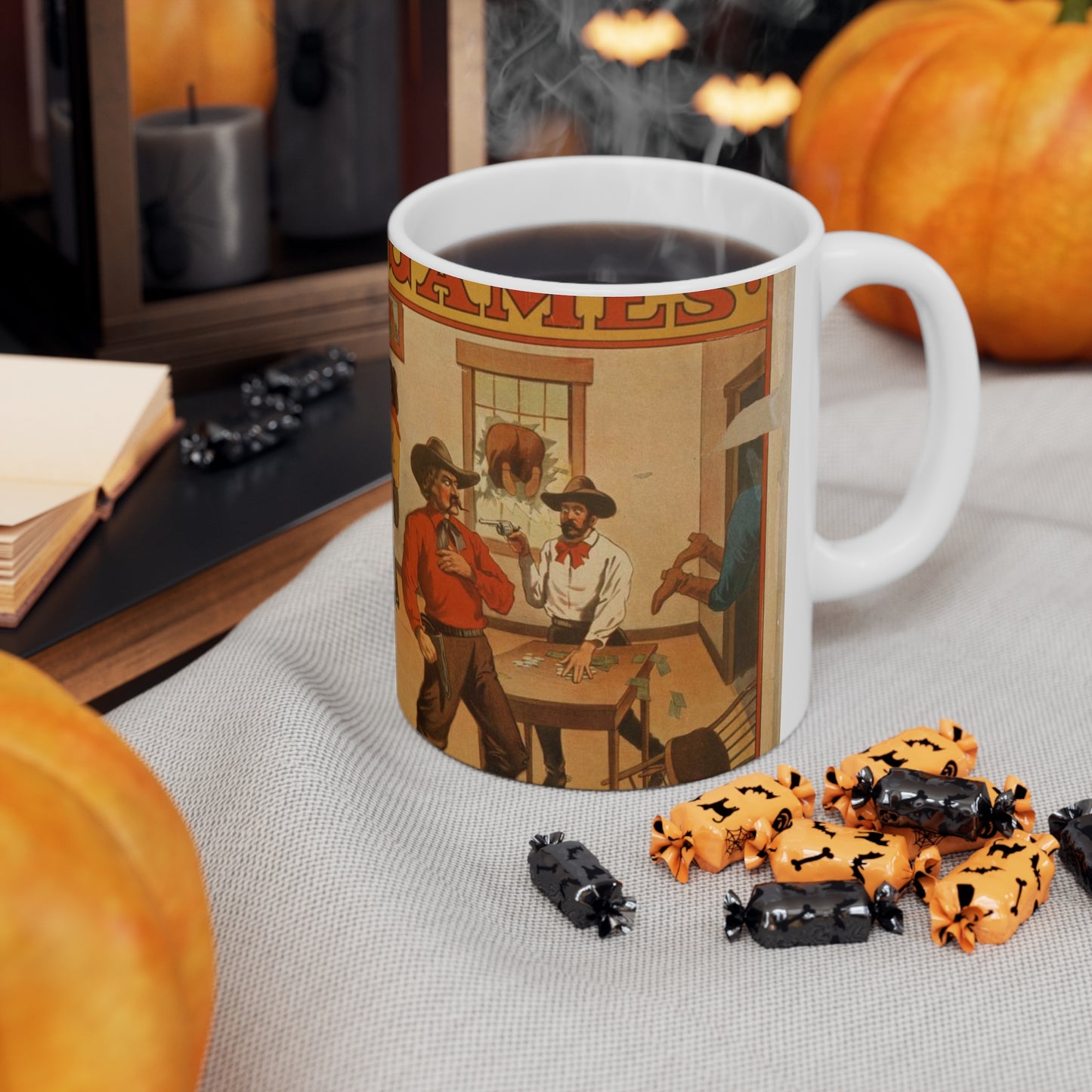 W.I. Swain's western spectacular production, Jesse James Beautiful Novelty Ceramic Coffee Mug 11oz