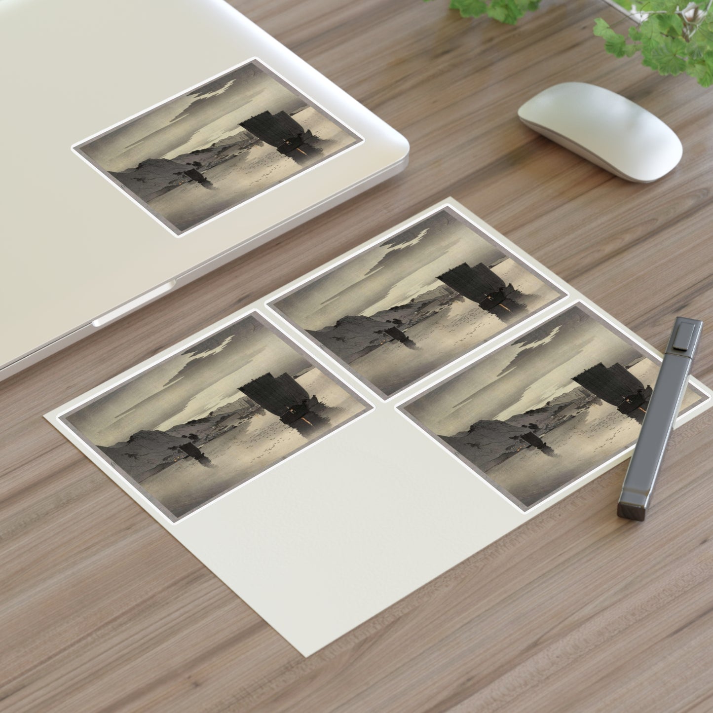 Yūgure no hansen - Public domain portrait drawing Laminated UV Protective Vinyl Stickers