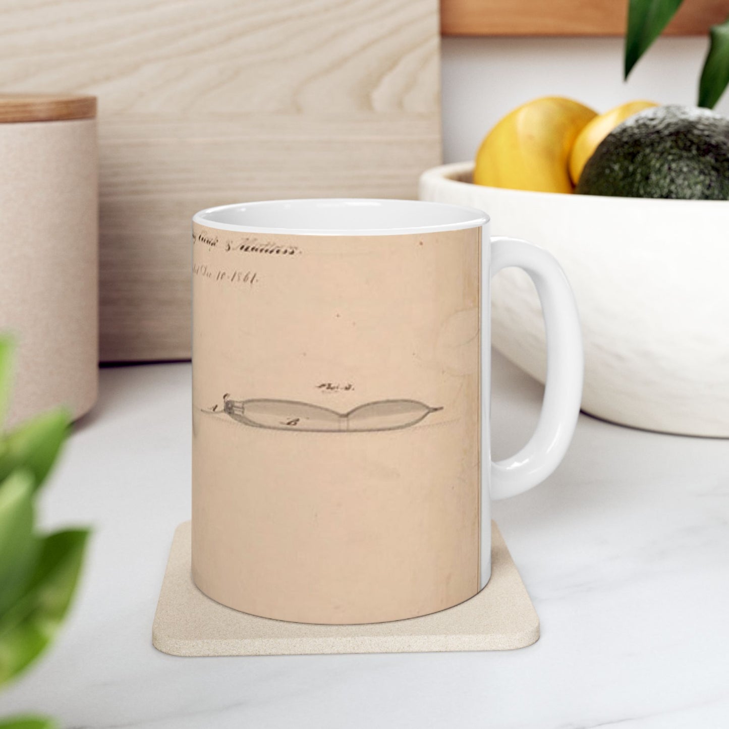 Patent drawing - Drawing of Combined Military Cloak and Mattress Public domain image Beautiful Novelty Ceramic Coffee Mug 11oz