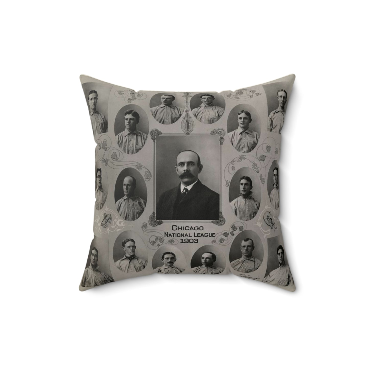 1903 Chicago Cubs portraits Decorative Accent Square Pillow